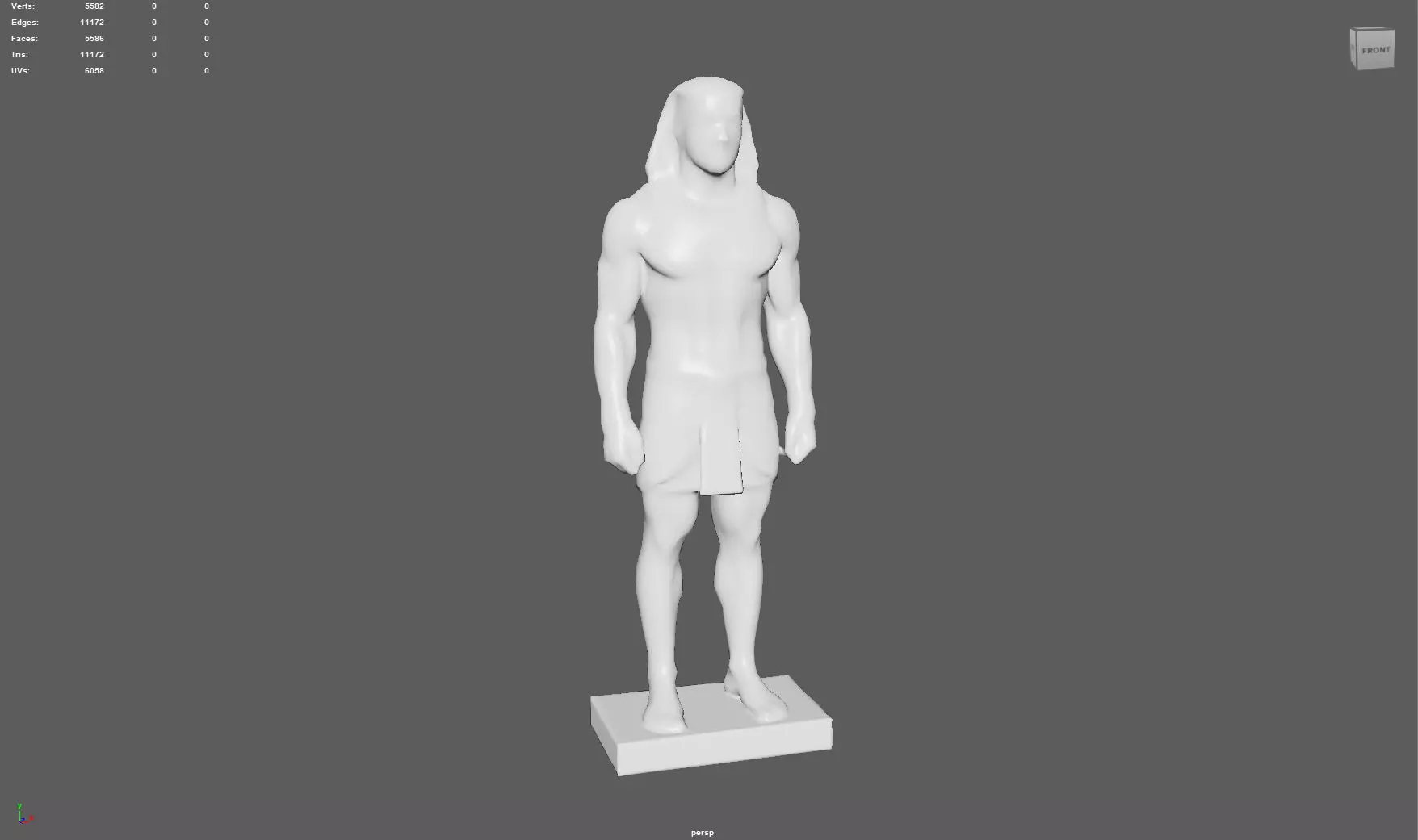 Pharaoh Sculpture AAA Low-Poly Game-Ready Model PBR Low-poly 3D model_6