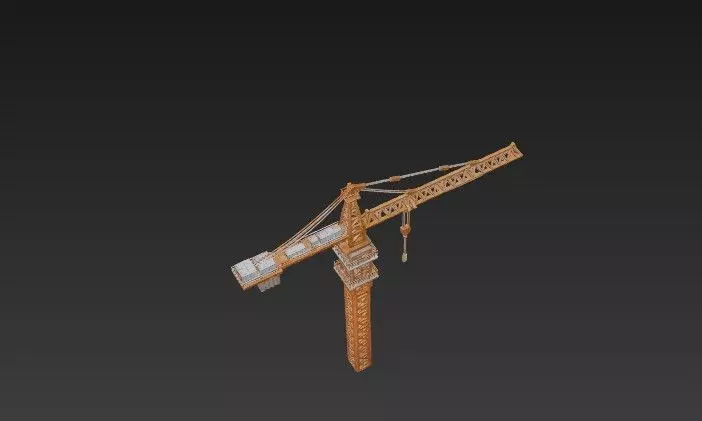 Industrial Tower Crane 3D Model - Construction Site Machinery 3D model_3
