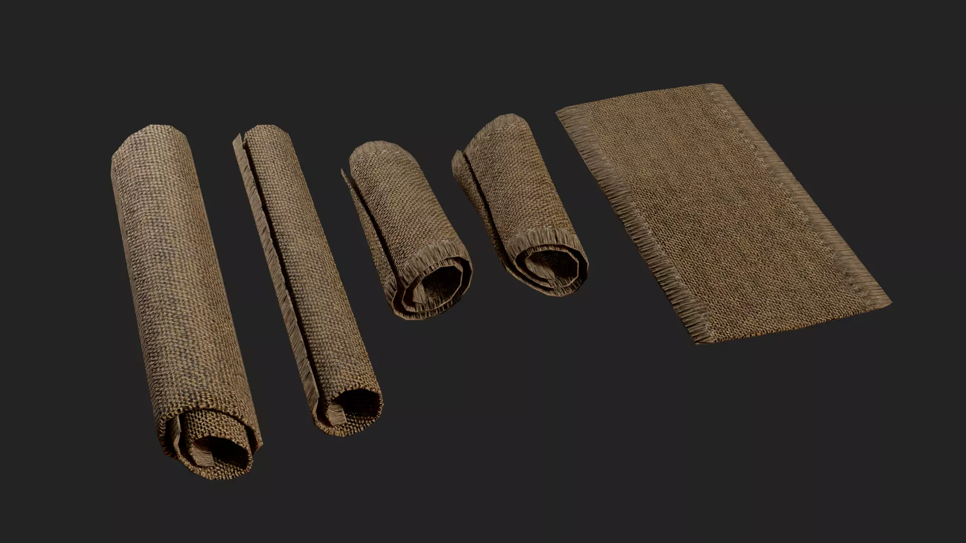 PBR Traditional Woven Floor Mat Game Ready Pack Gundri Low-poly 3D model_1