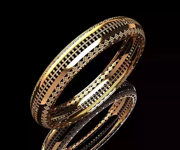 1233 Articulated Hexagon Bangle 15gm