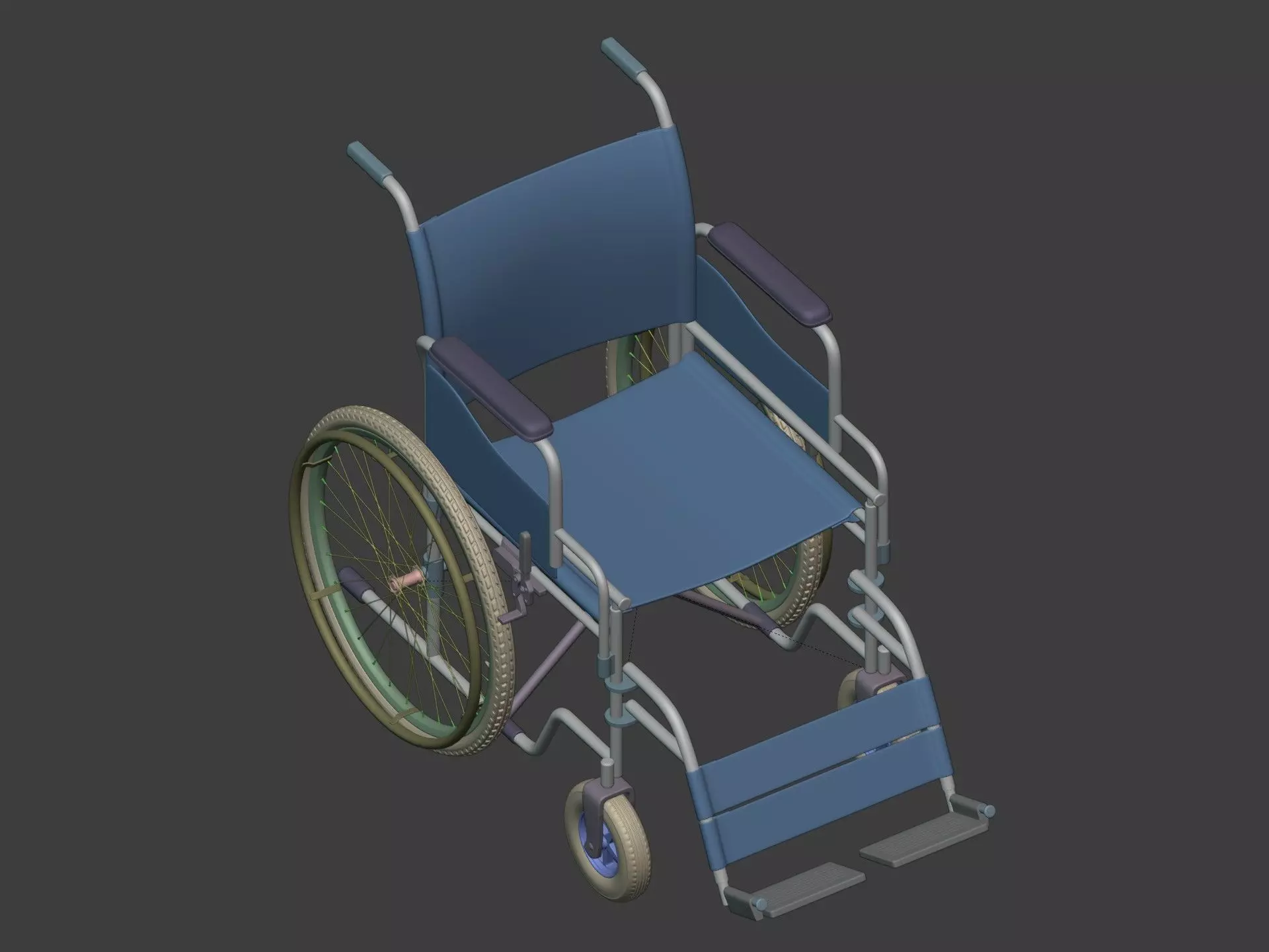 Classic Wheelchair - Wheel Chair 3D model_11
