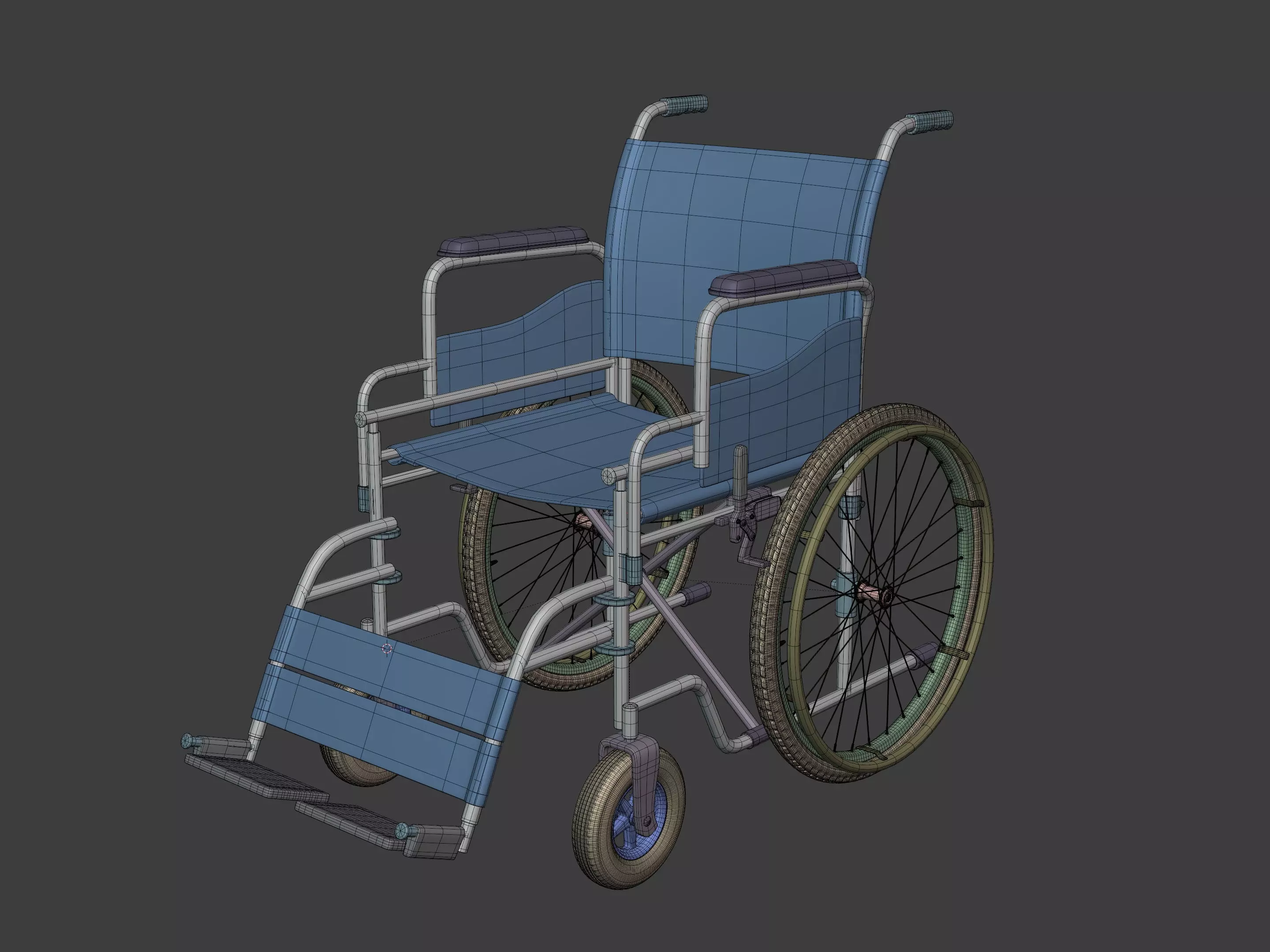 Classic Wheelchair - Wheel Chair 3D model_2