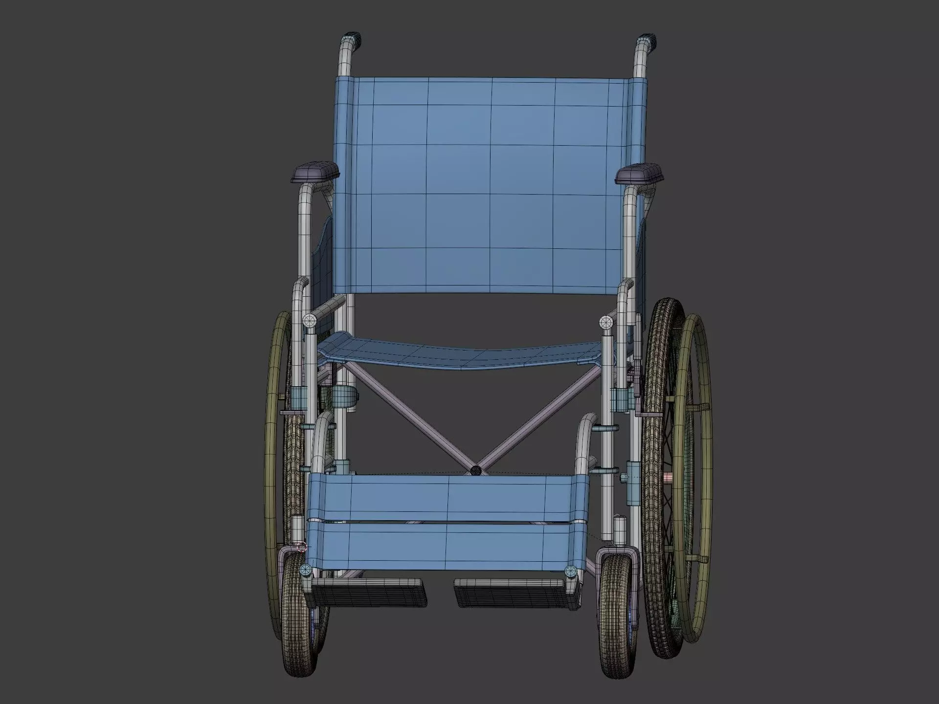 Classic Wheelchair - Wheel Chair 3D model_6