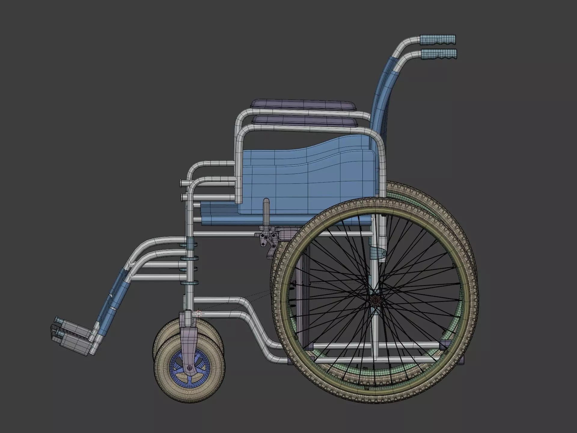 Classic Wheelchair - Wheel Chair 3D model_8