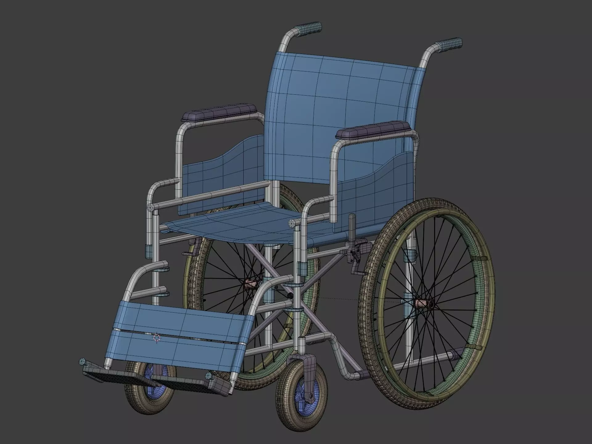Classic Wheelchair - Wheel Chair 3D model_4