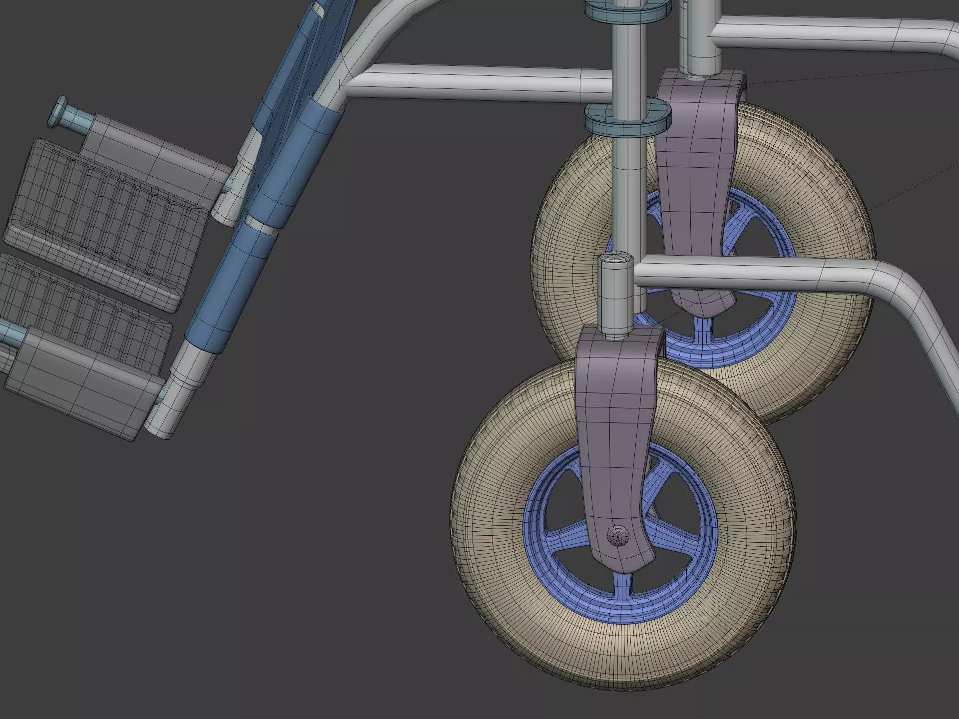 Classic Wheelchair - Wheel Chair 3D model_16