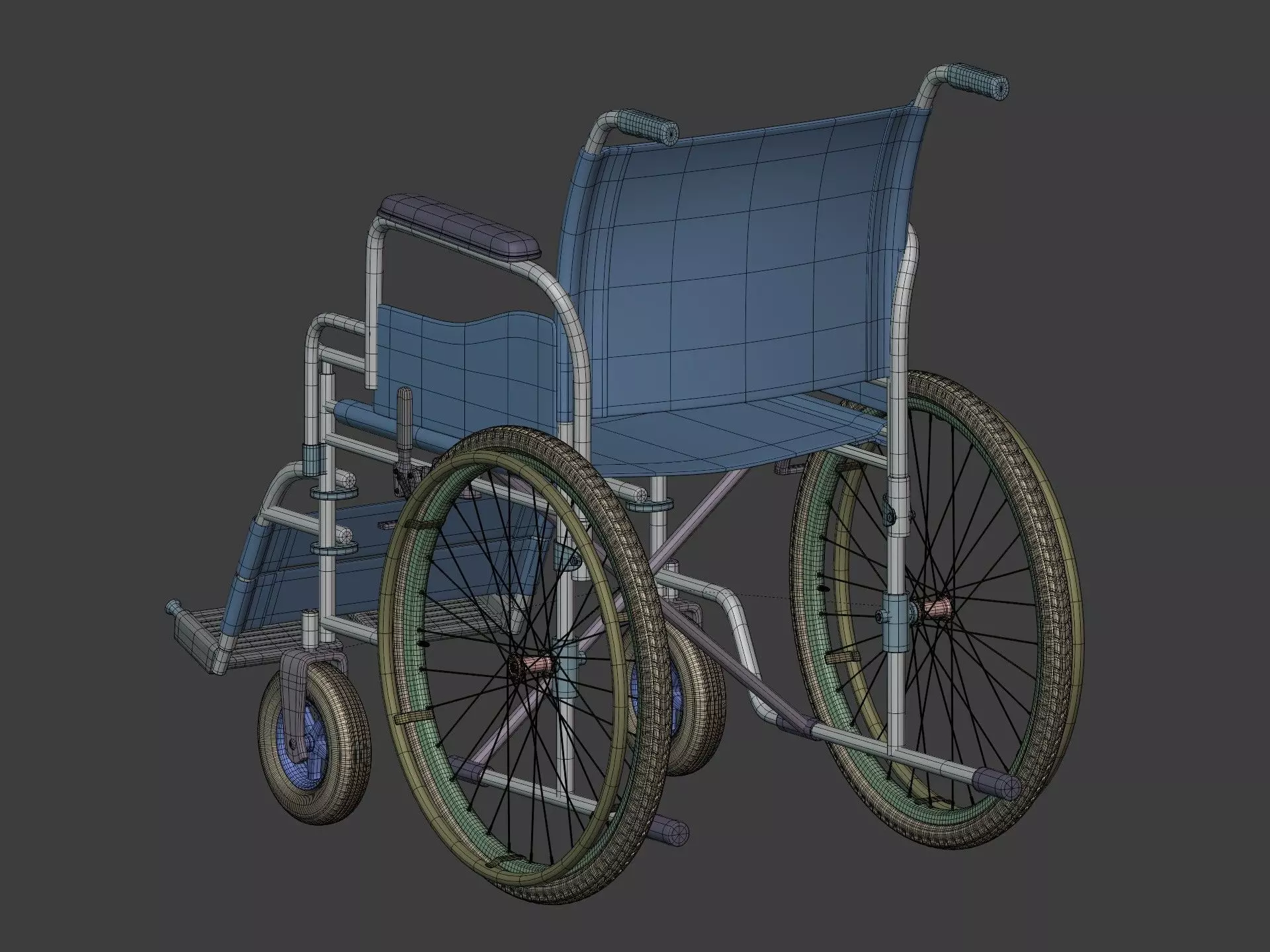 Classic Wheelchair - Wheel Chair 3D model_10