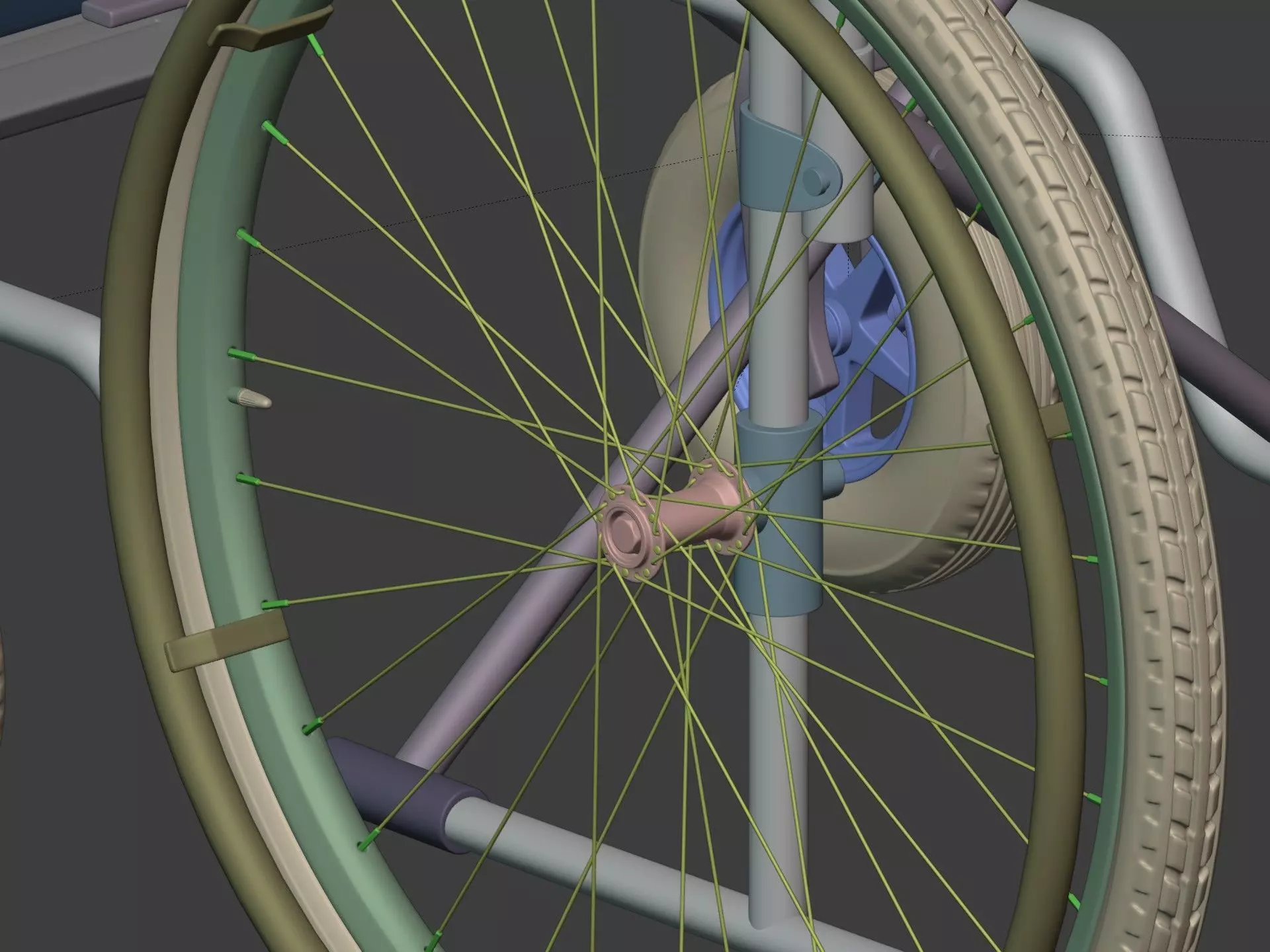 Classic Wheelchair - Wheel Chair 3D model_13