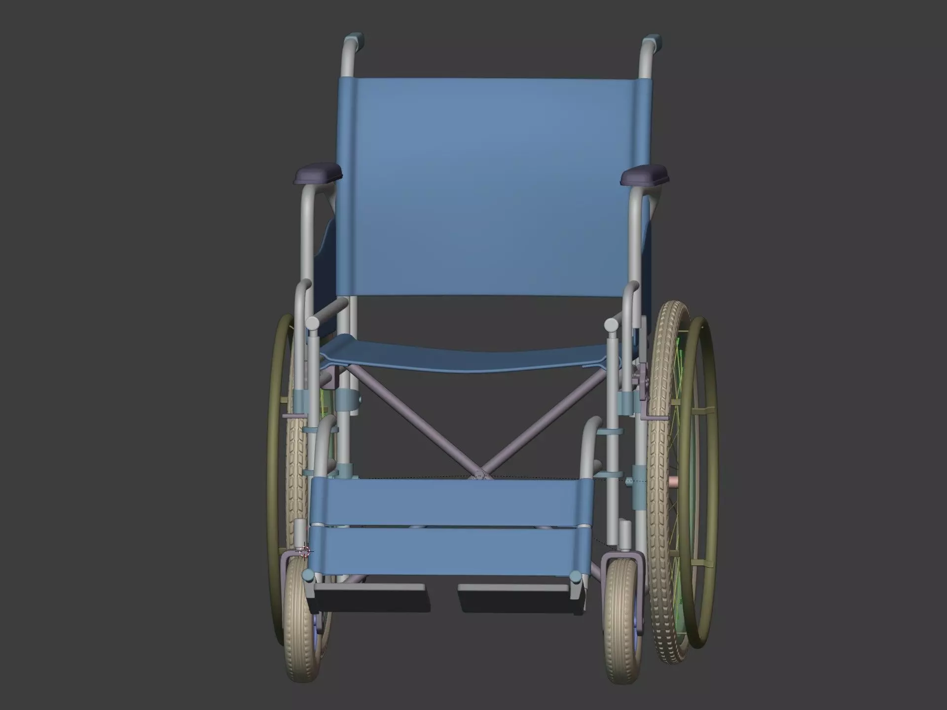 Classic Wheelchair - Wheel Chair 3D model_5