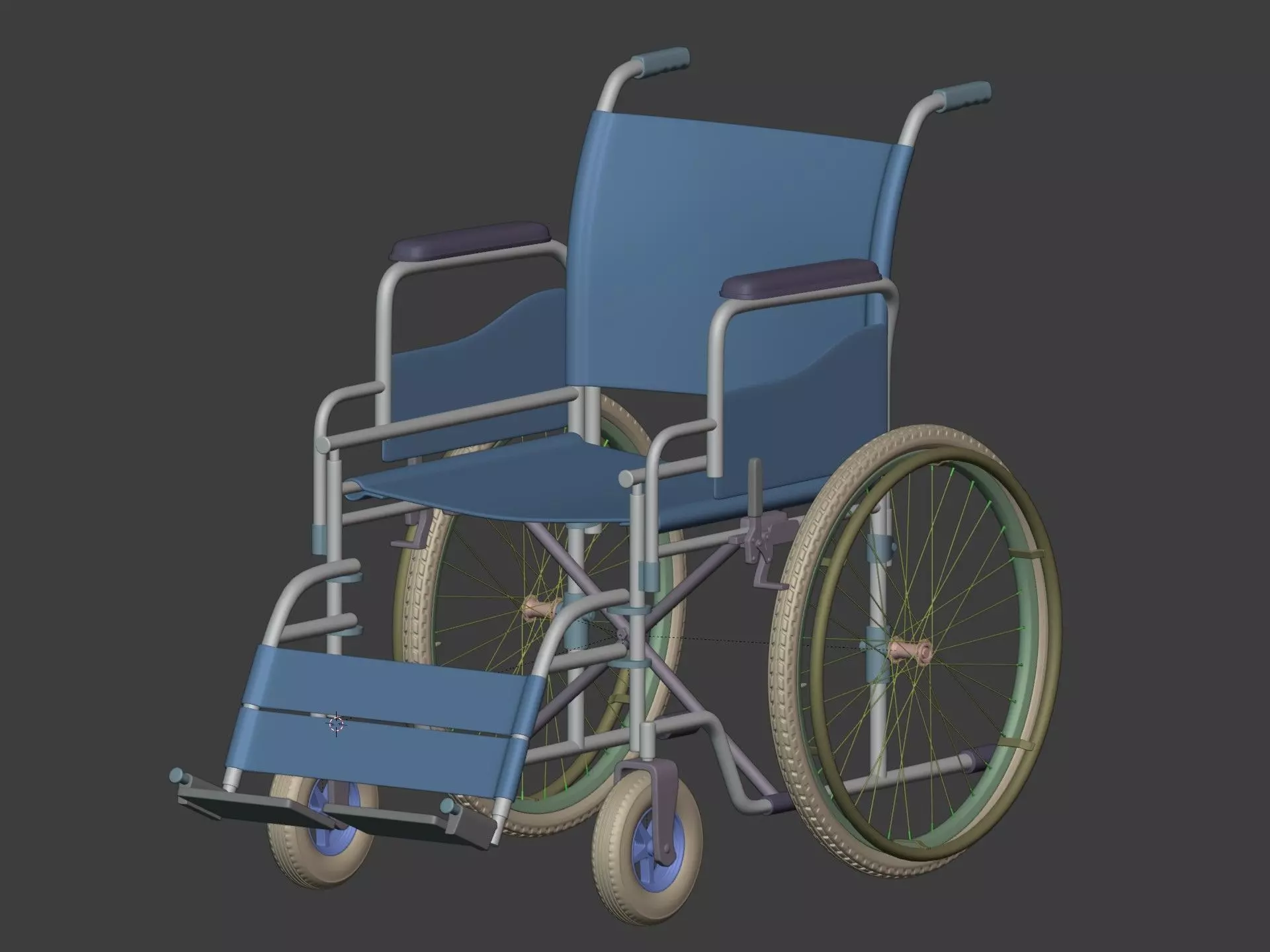 Classic Wheelchair - Wheel Chair 3D model_3