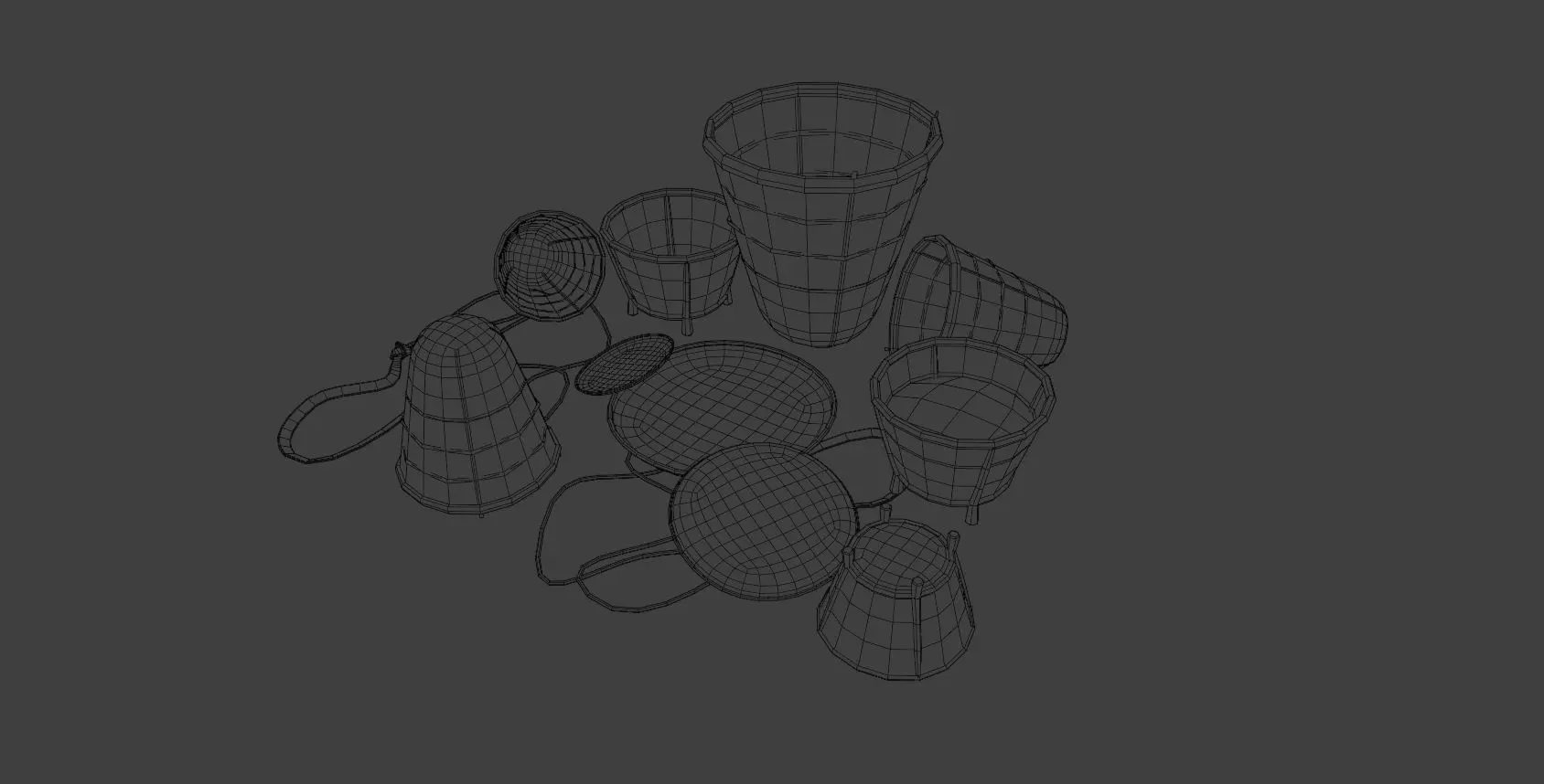 PBR Traditional Asian Village Props Game Ready Pack Low-poly 3D model_10