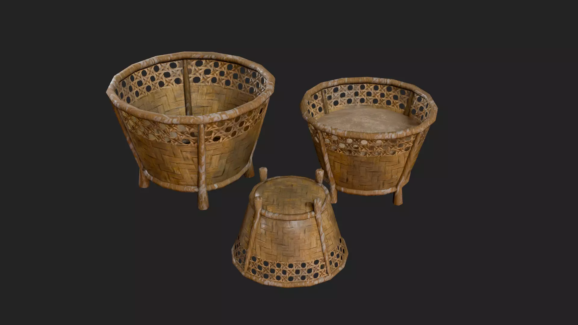 PBR Traditional Asian Village Props Game Ready Pack Low-poly 3D model_5