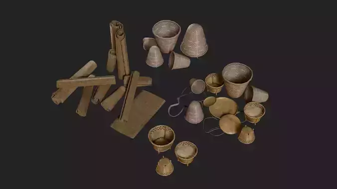 PBR Traditional Asian Village Props Game Ready Pack