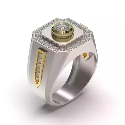 Men Large Solitaire Diamond Moissanite Ring Gemstone