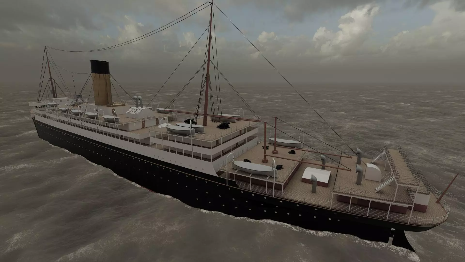 Early 1900s steam liner 3D model_37