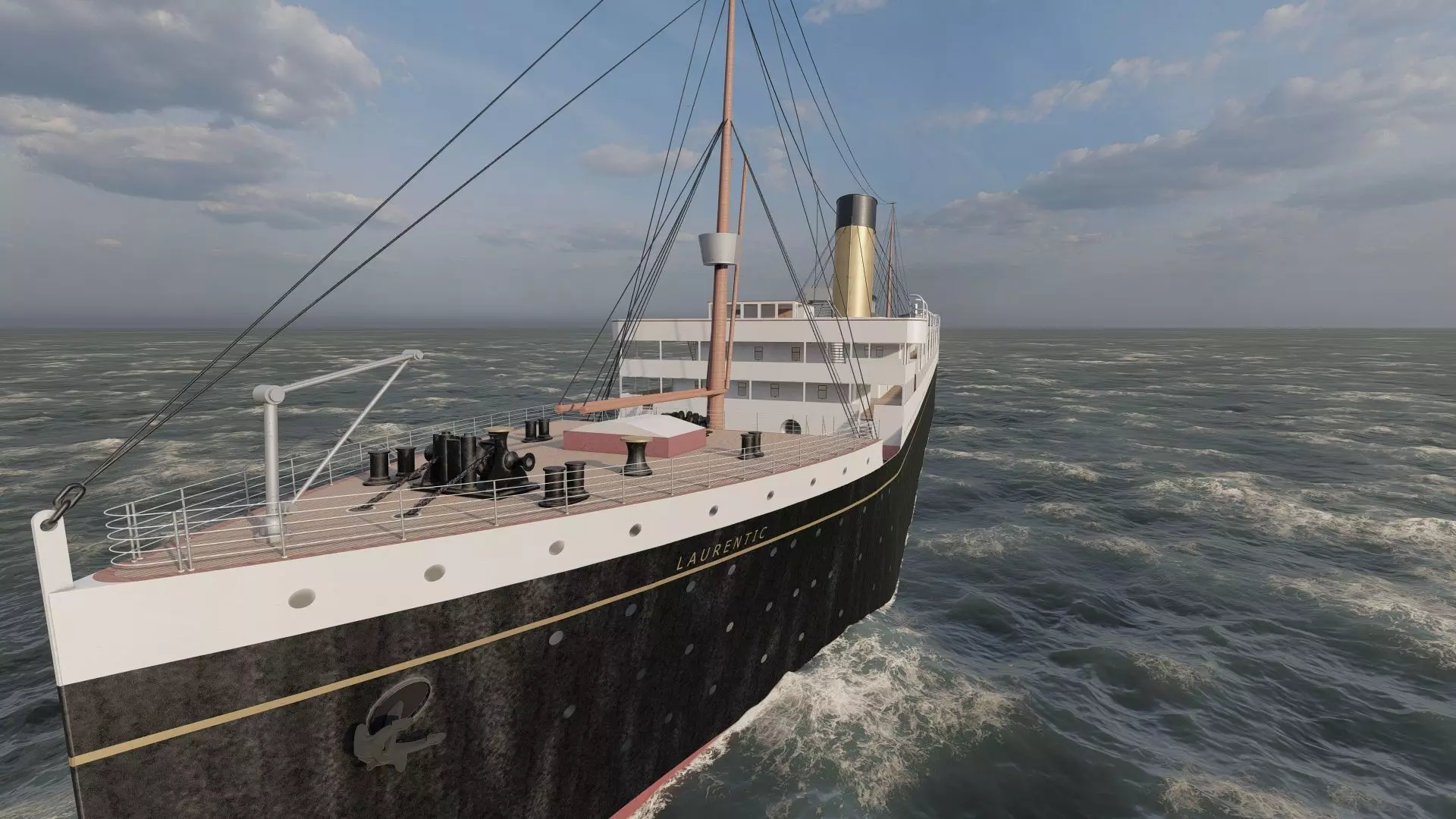 Early 1900s steam liner 3D model_20