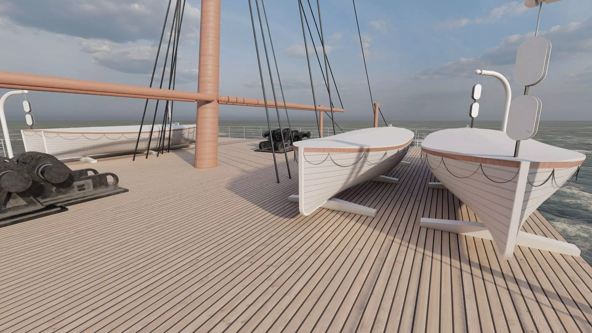 Early 1900s steam liner 3D model_33