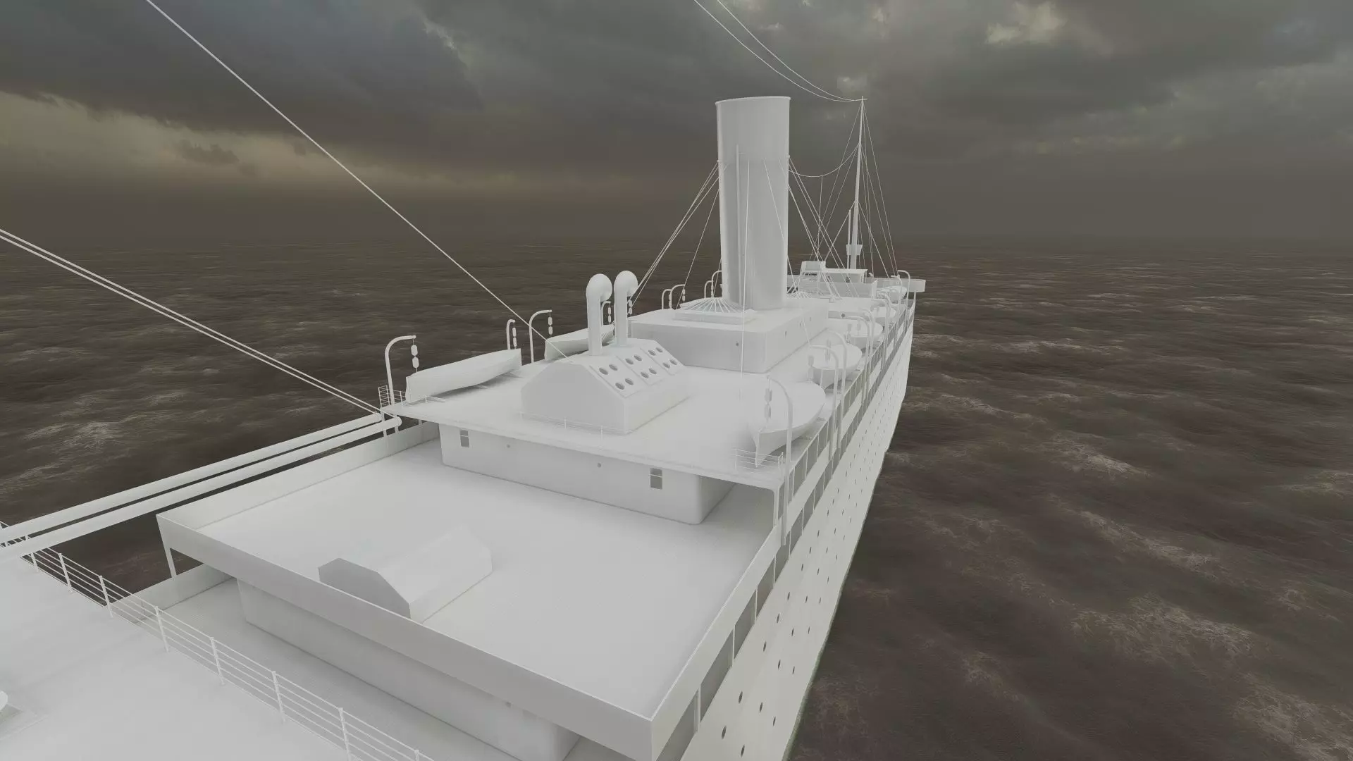 Early 1900s steam liner 3D model_42