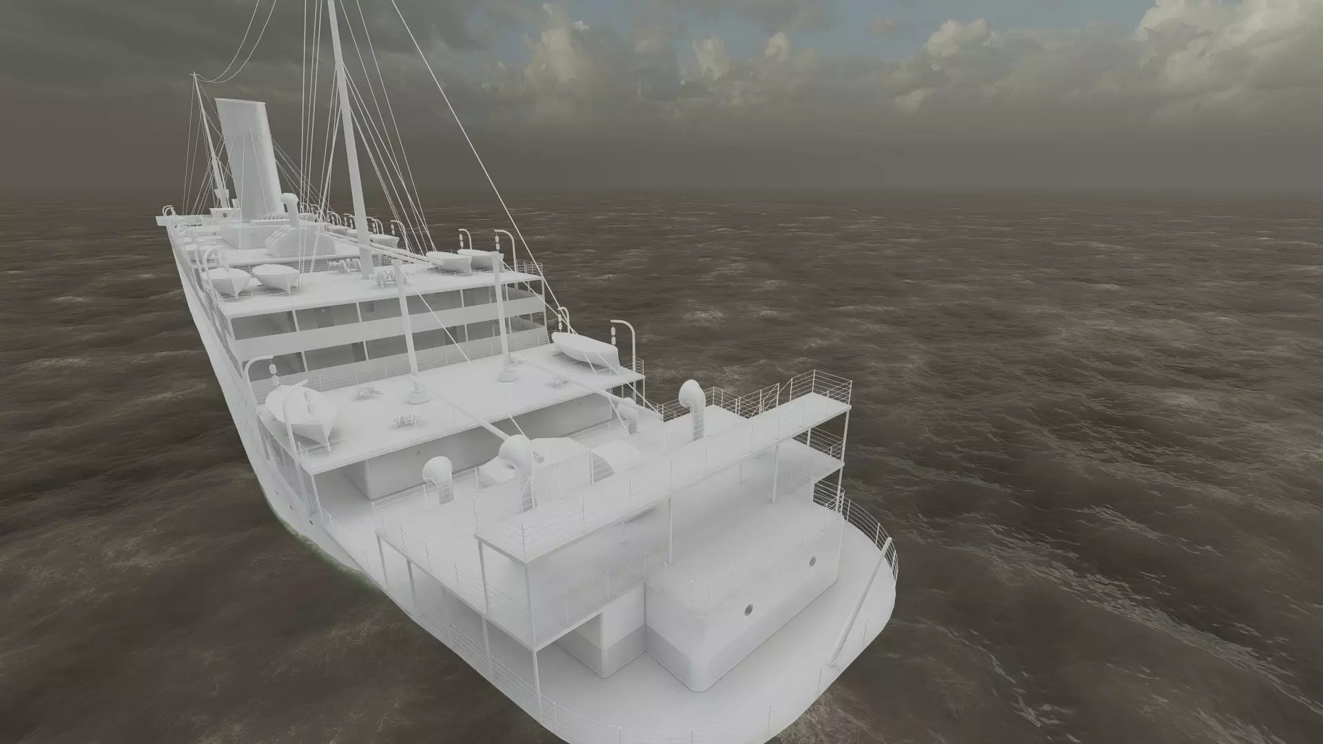 Early 1900s steam liner 3D model_39