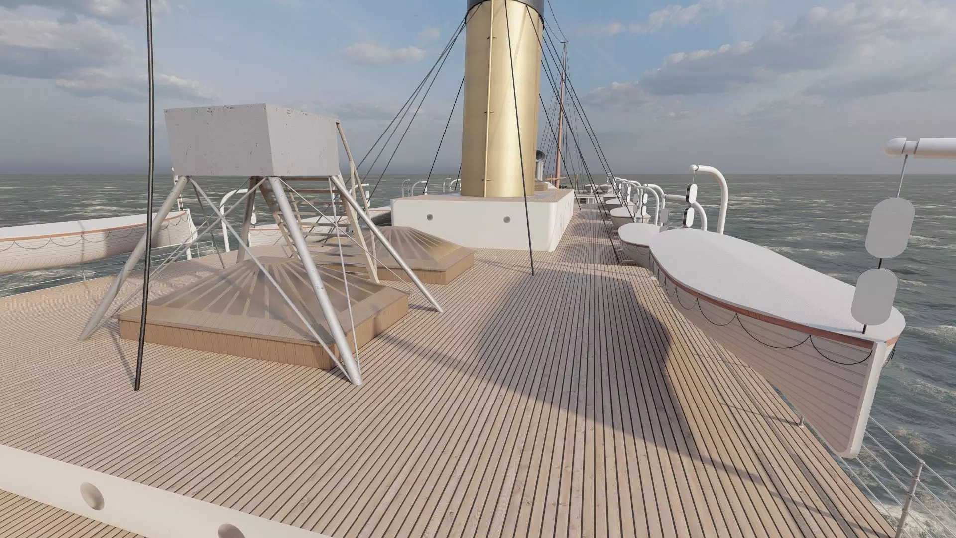 Early 1900s steam liner 3D model_27