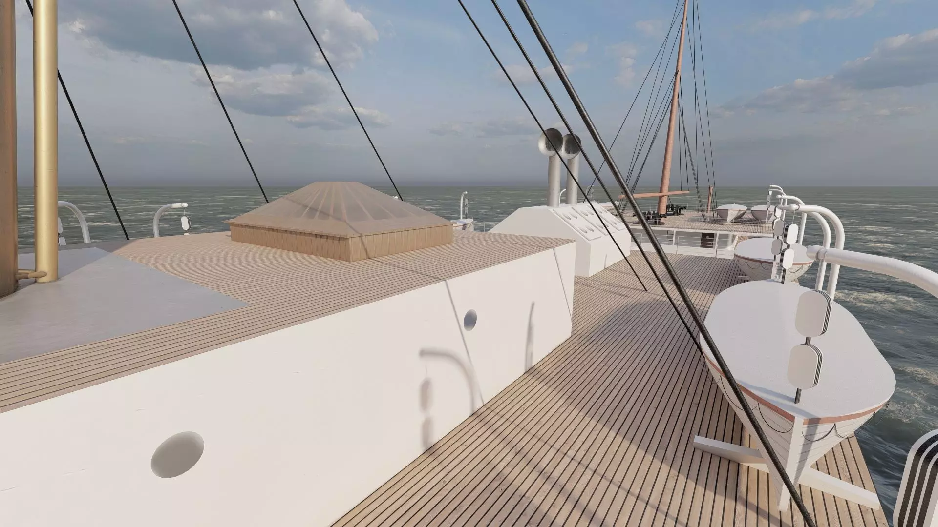 Early 1900s steam liner 3D model_28