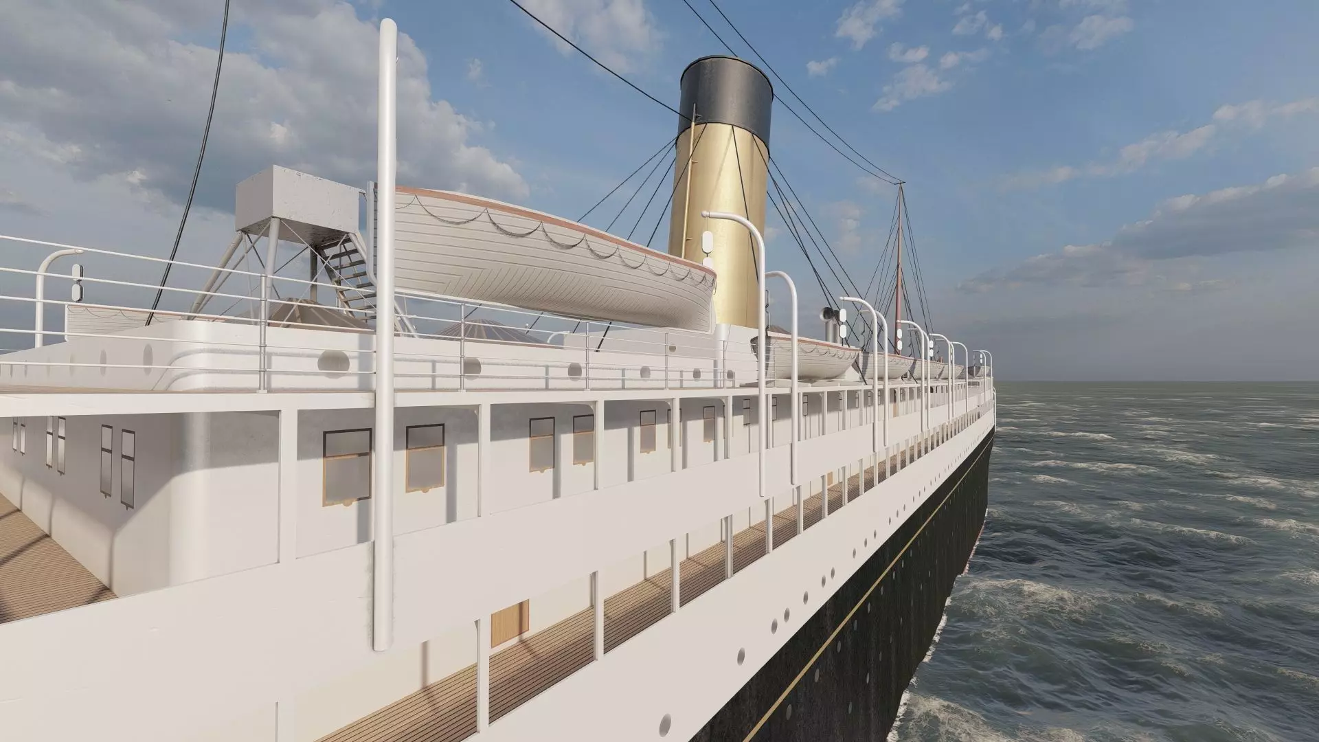 Early 1900s steam liner 3D model_26