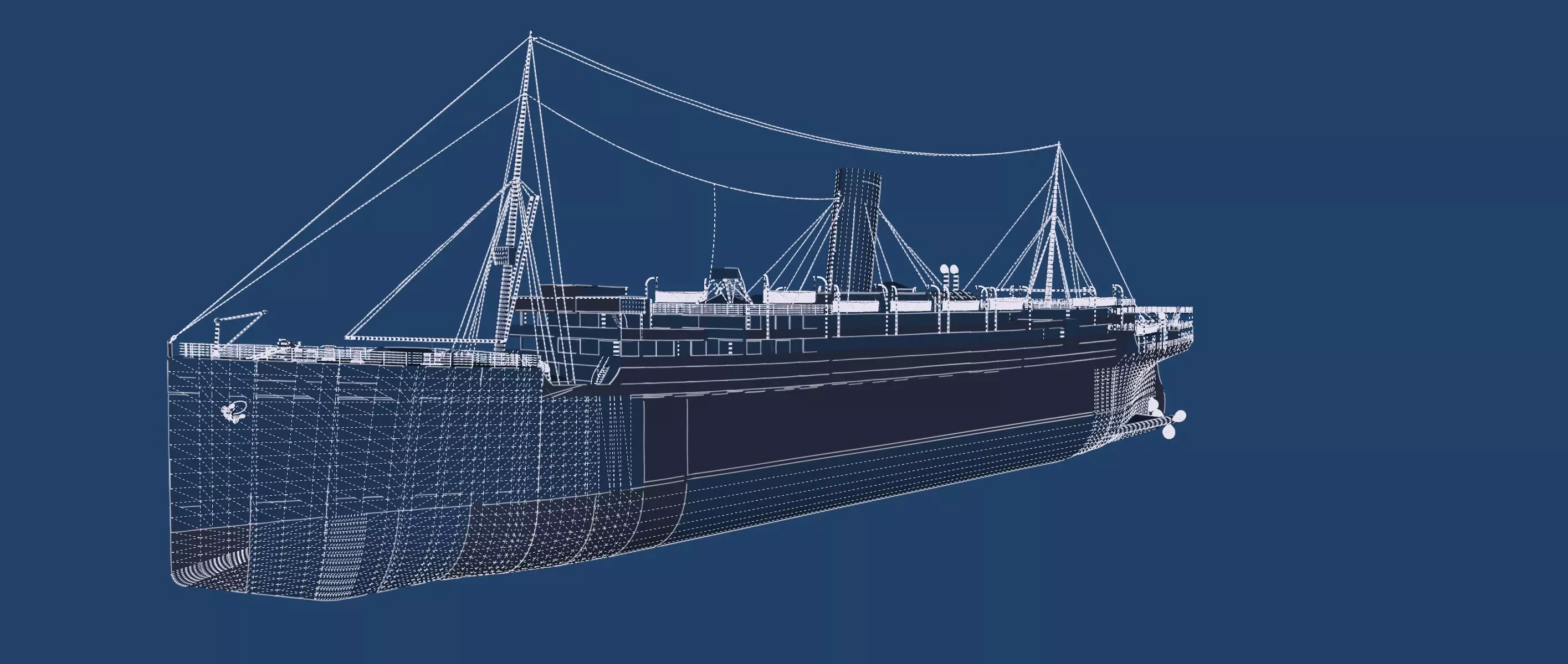 Early 1900s steam liner 3D model_47