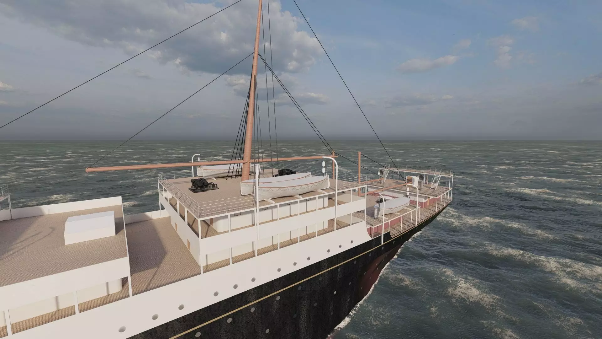 Early 1900s steam liner 3D model_11