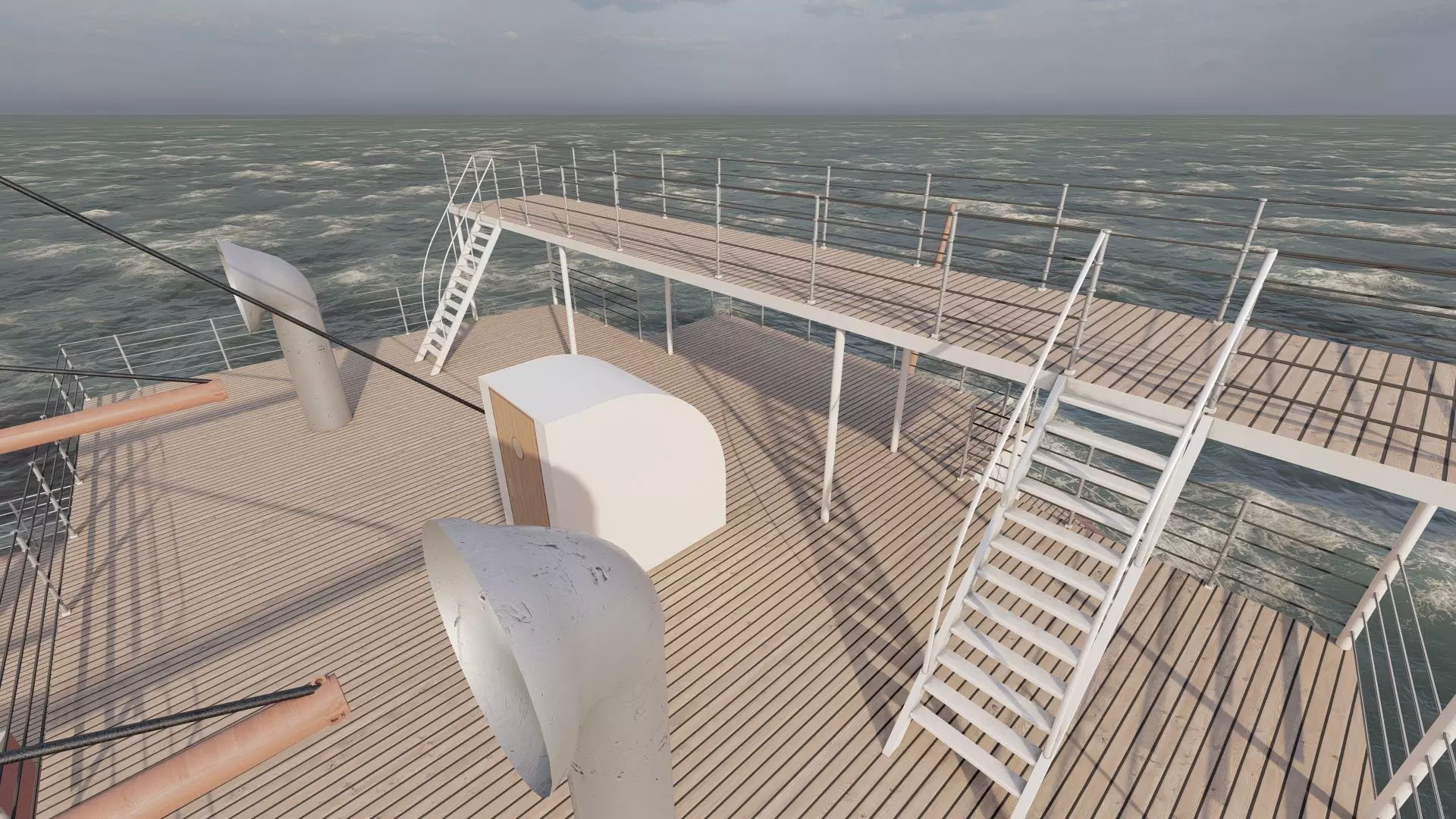 Early 1900s steam liner 3D model_36