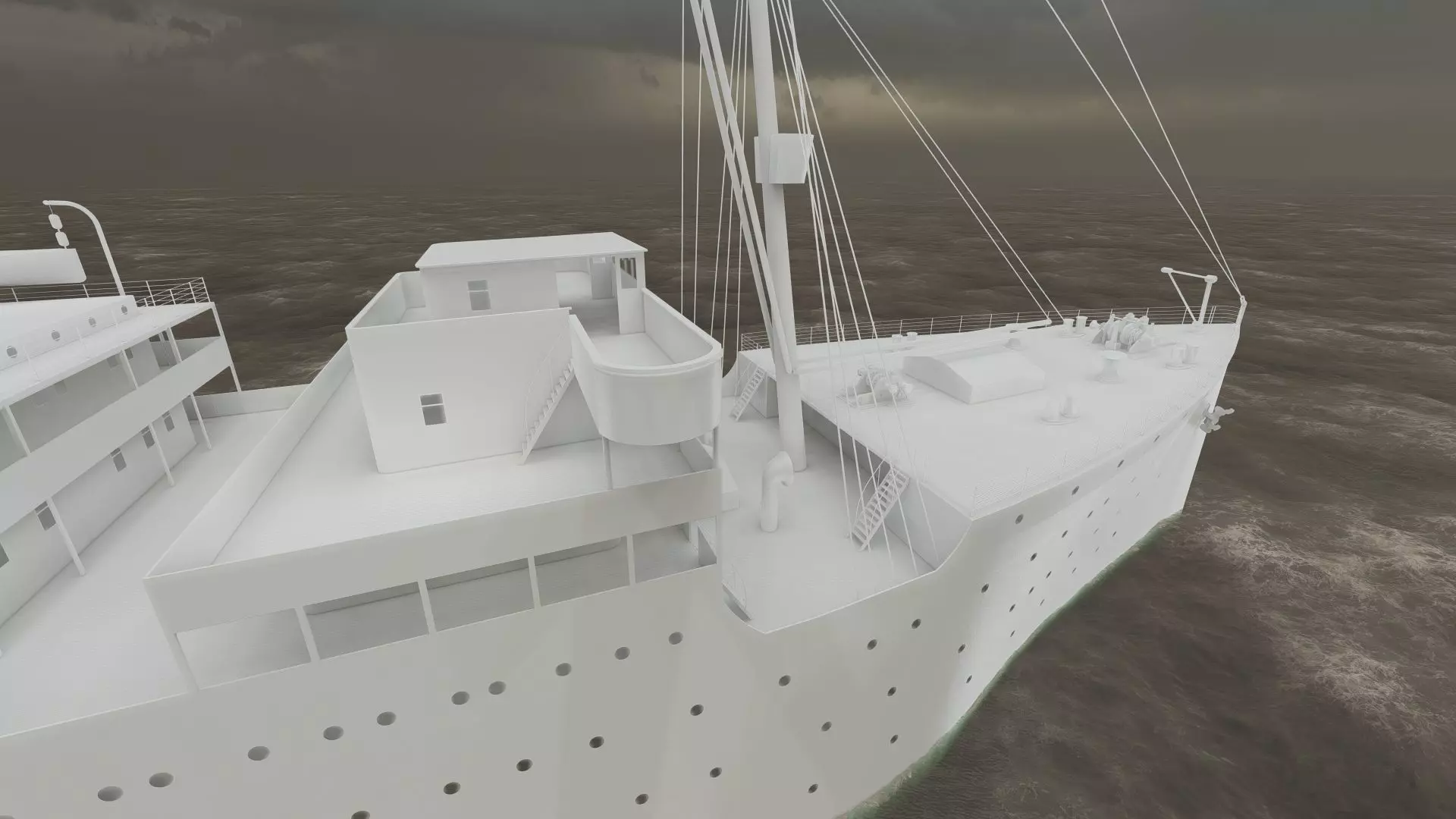 Early 1900s steam liner 3D model_44