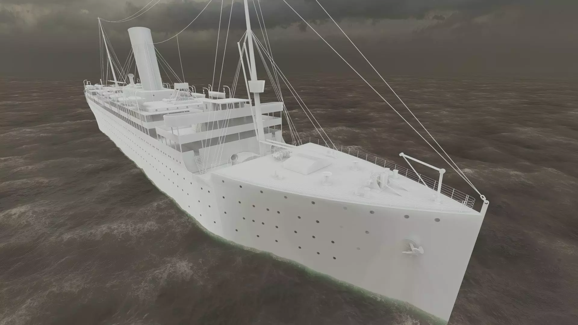 Early 1900s steam liner 3D model_45
