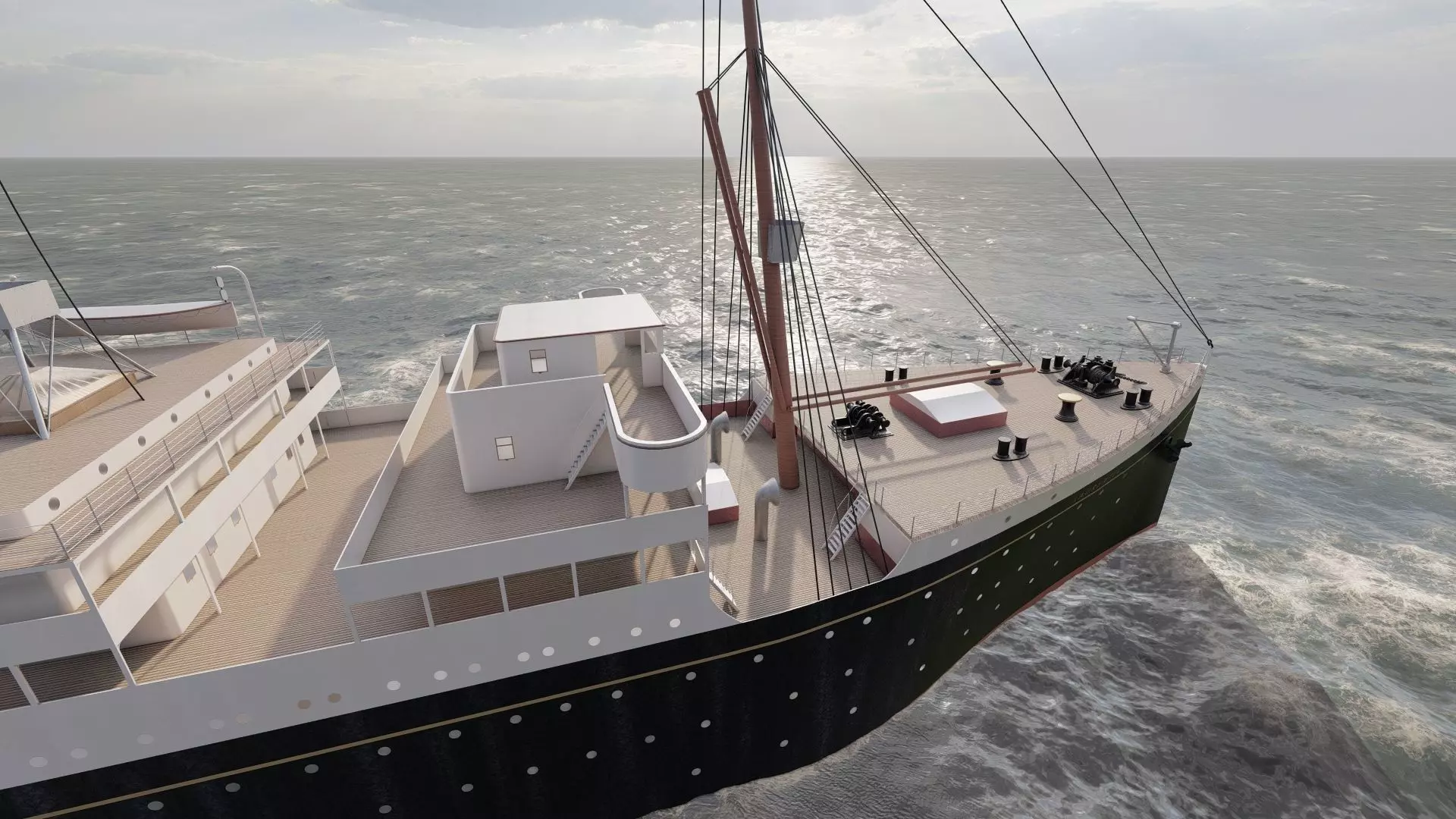 Early 1900s steam liner 3D model_18