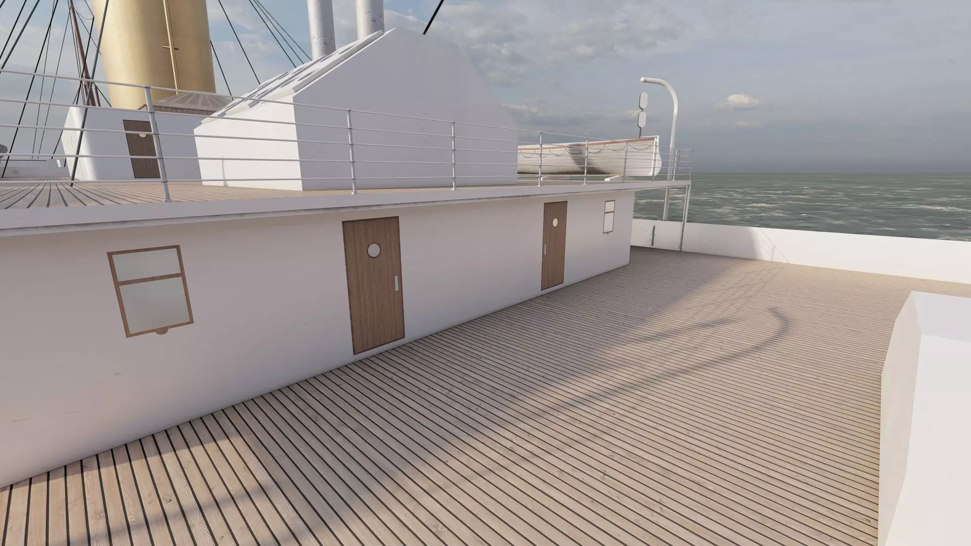 Early 1900s steam liner 3D model_30