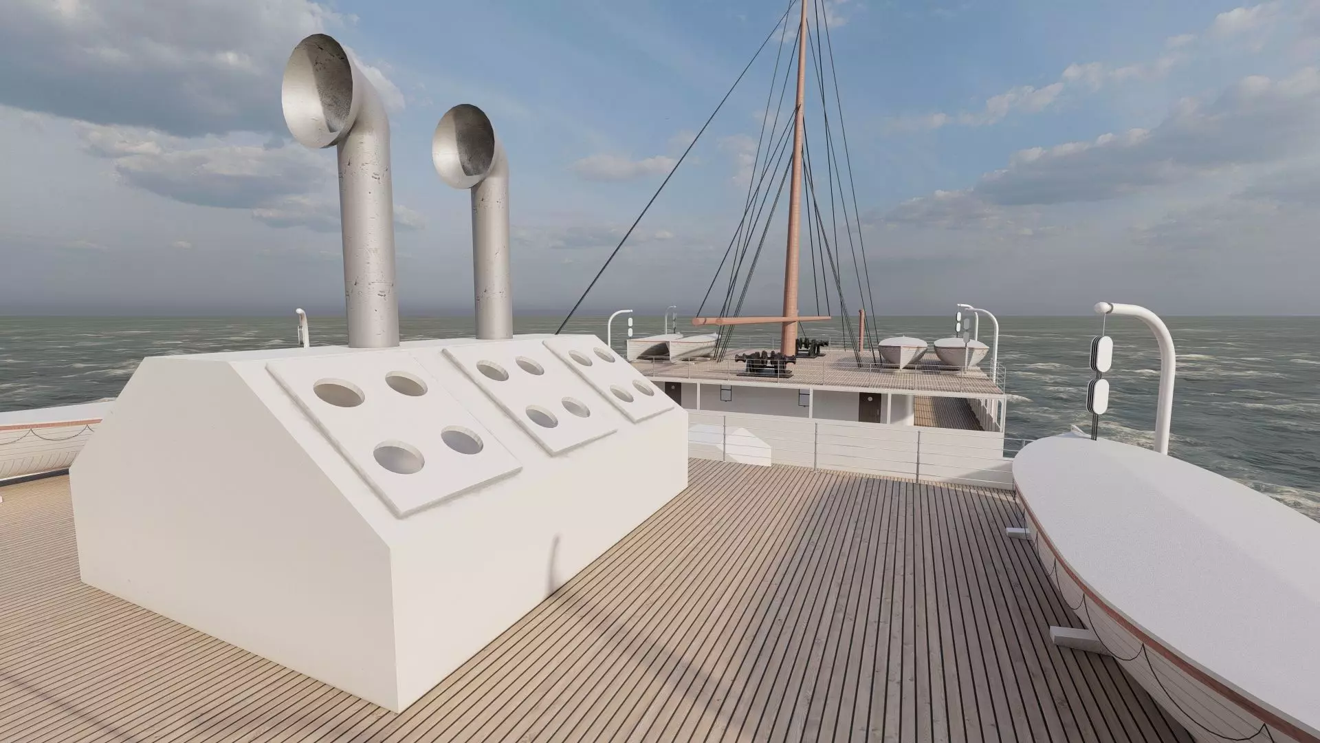 Early 1900s steam liner 3D model_29