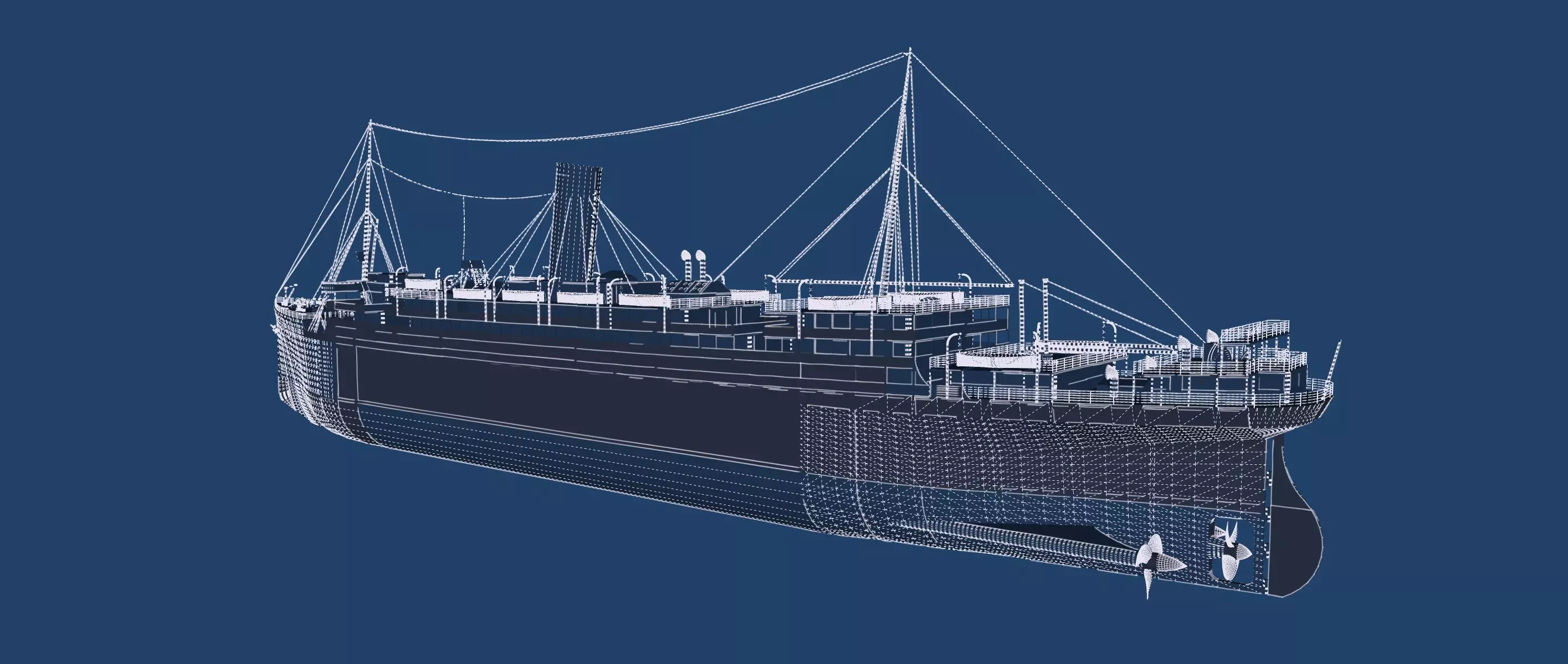 Early 1900s steam liner 3D model_48