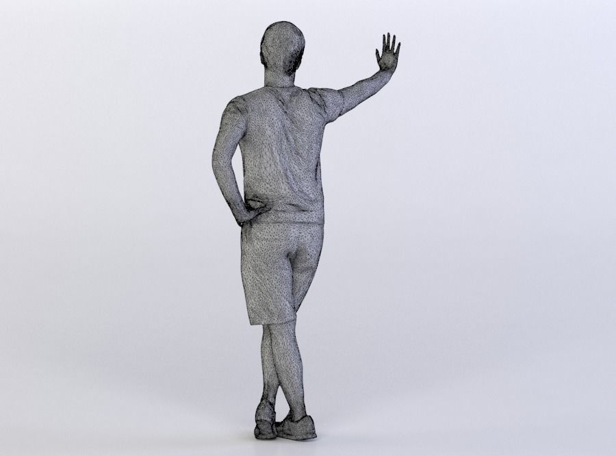 Berkan 0108 Man Standing against invisible Wall, Legs crossed 3D model_6