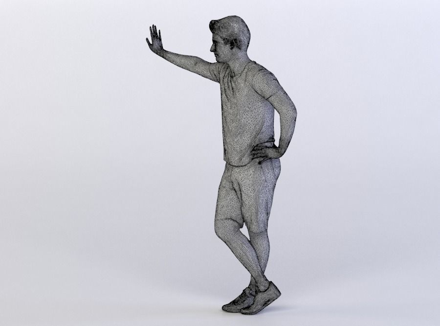 Berkan 0108 Man Standing against invisible Wall, Legs crossed 3D model_5