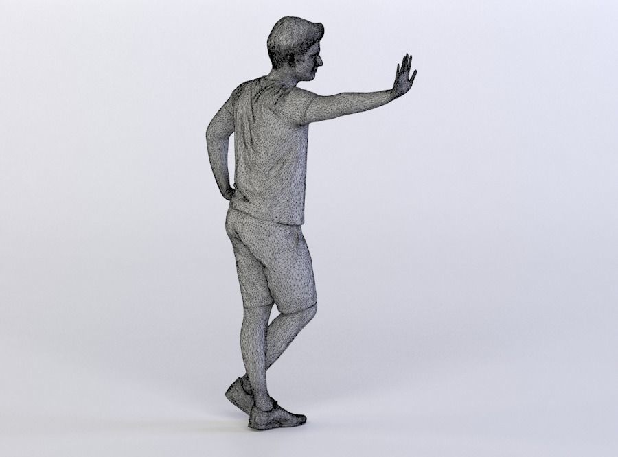 Berkan 0108 Man Standing against invisible Wall, Legs crossed 3D model_7