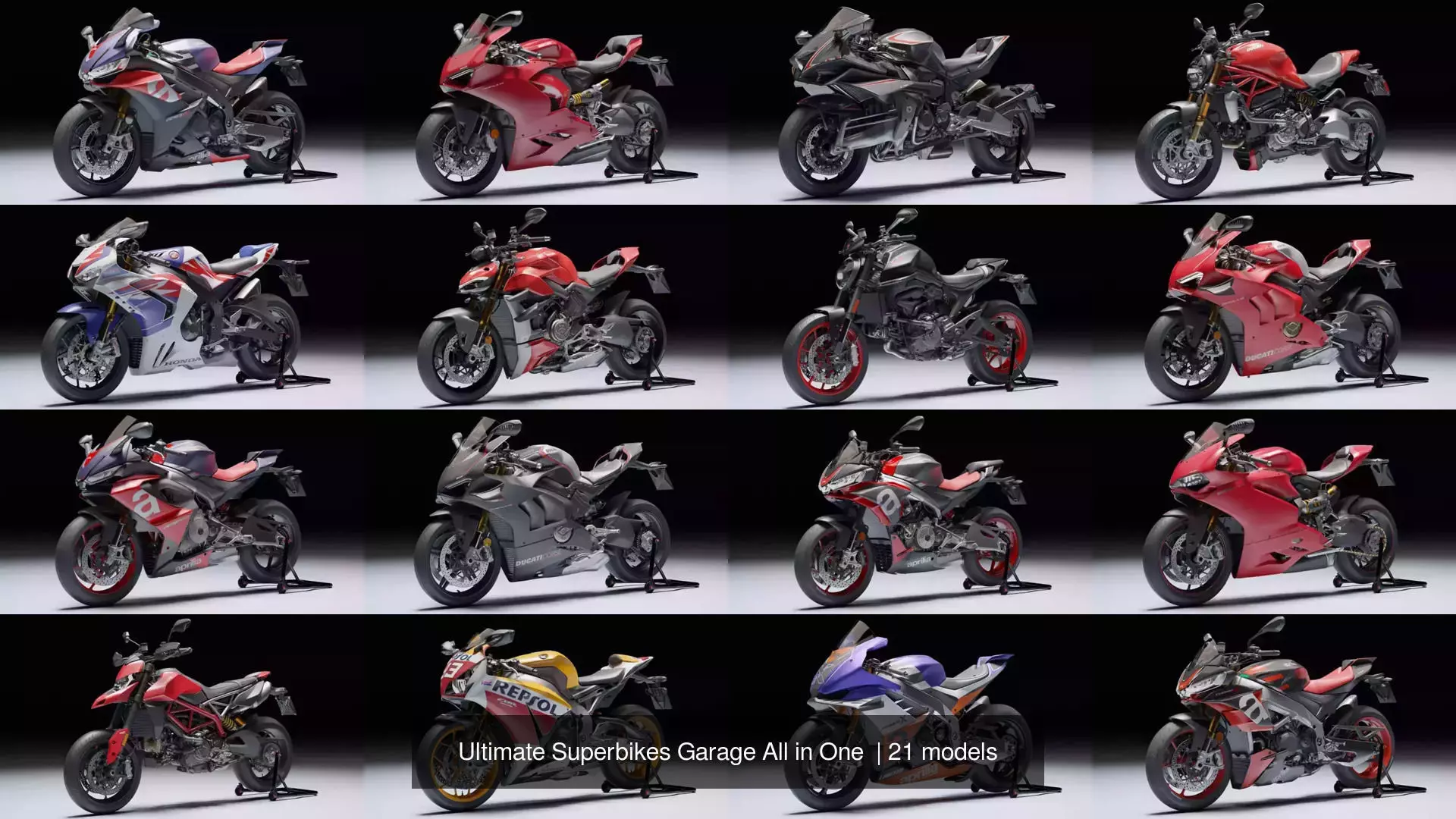 Ultimate Superbikes Garage All in One  3D Model Collection_0
