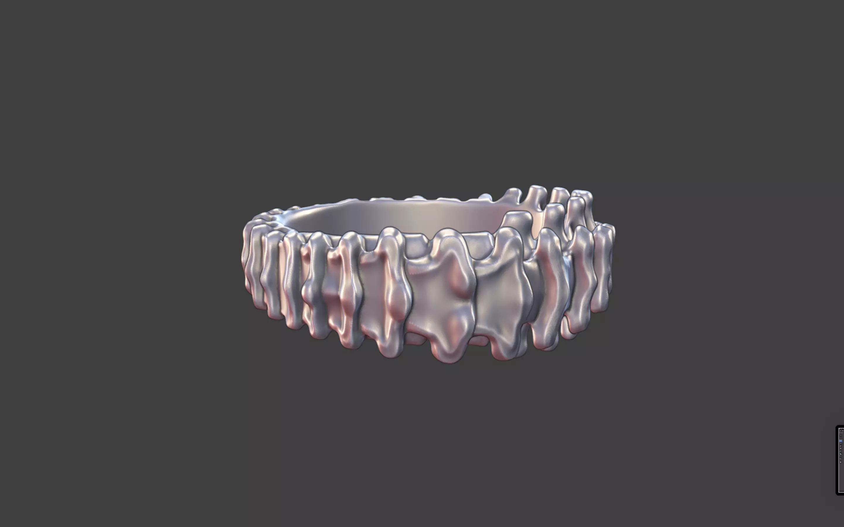 Vertebra Bone Ring 3D print model_5