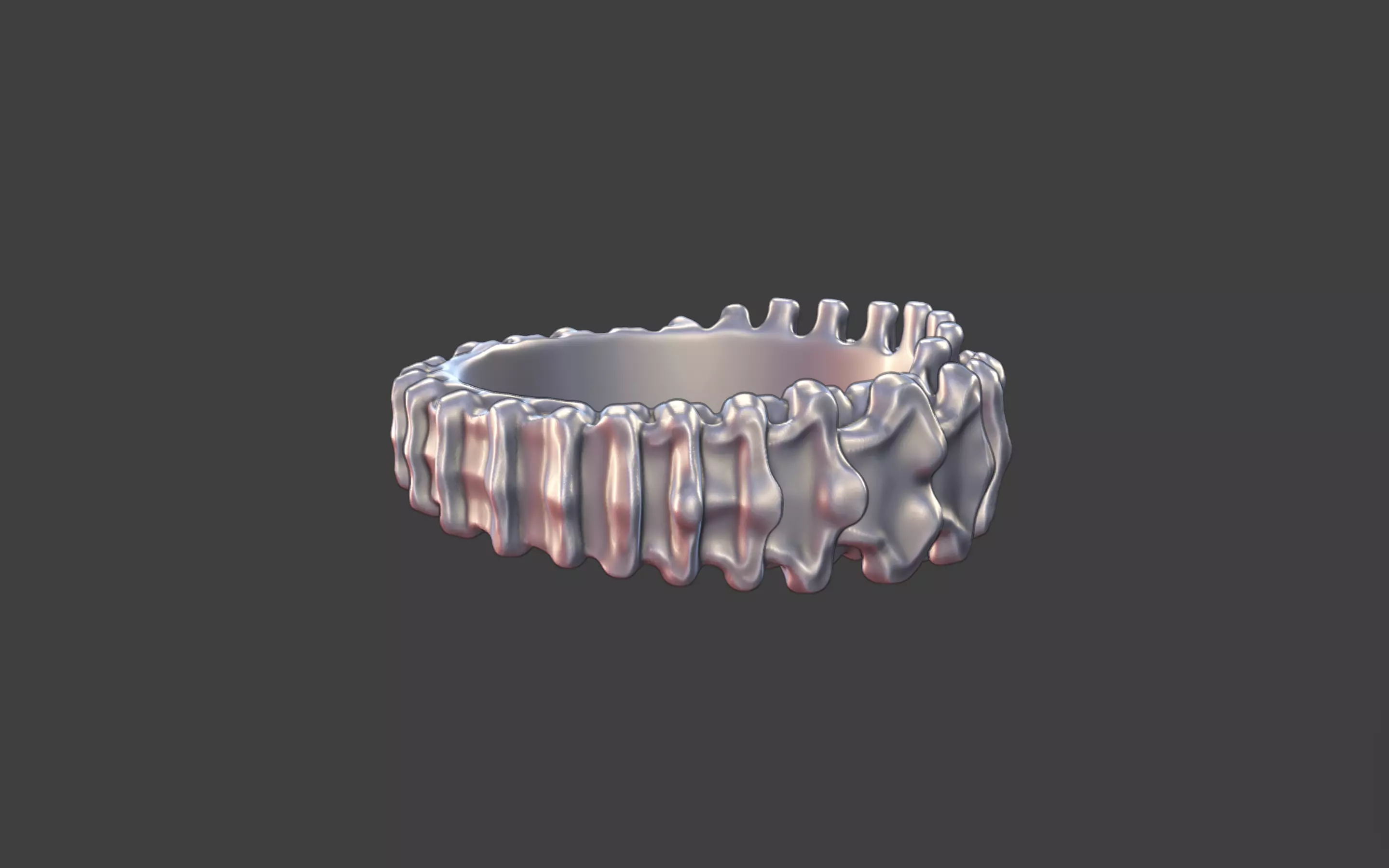 Vertebra Bone Ring 3D print model_4