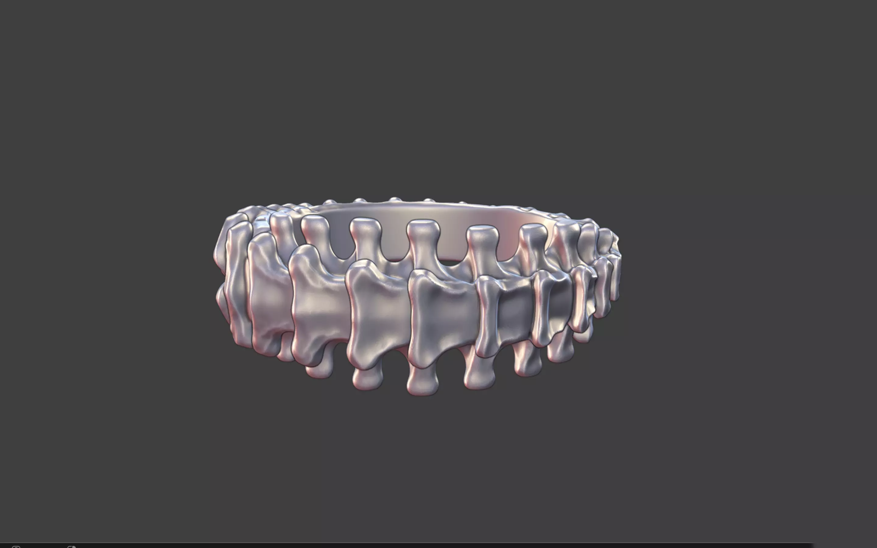 Vertebra Bone Ring 3D print model_8
