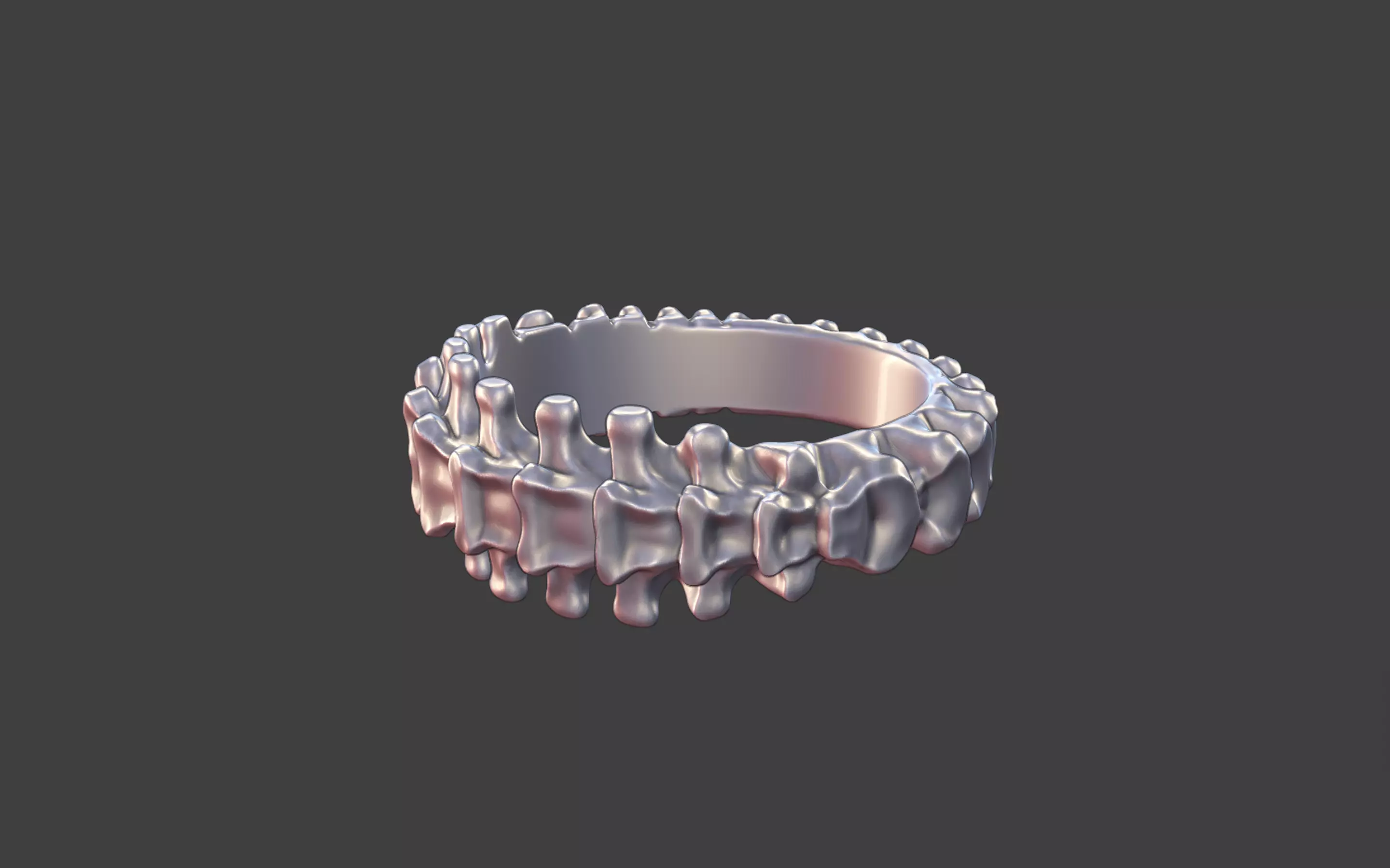 Vertebra Bone Ring 3D print model_9
