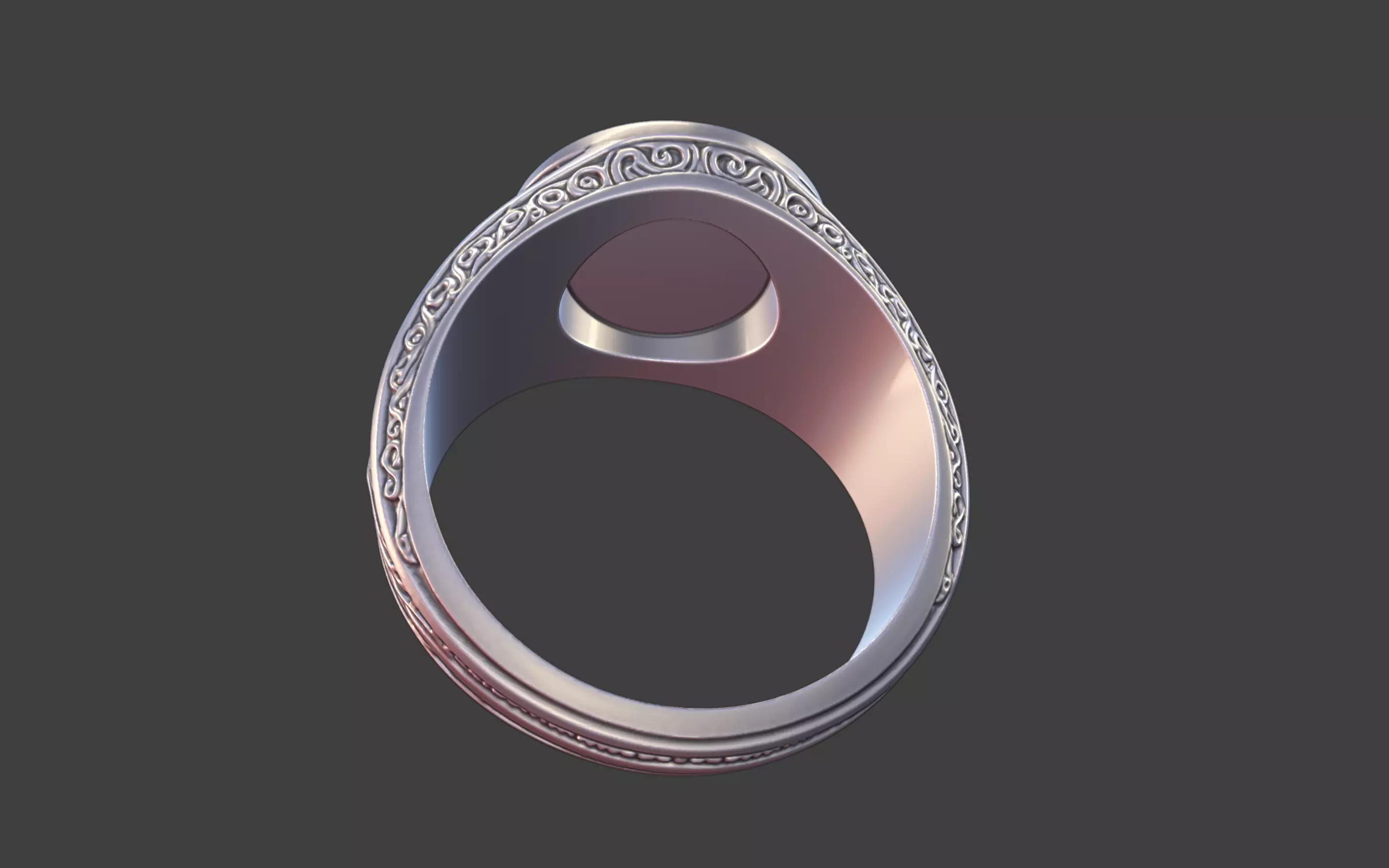 Compact Ornate Cross Ring 3D print model_7