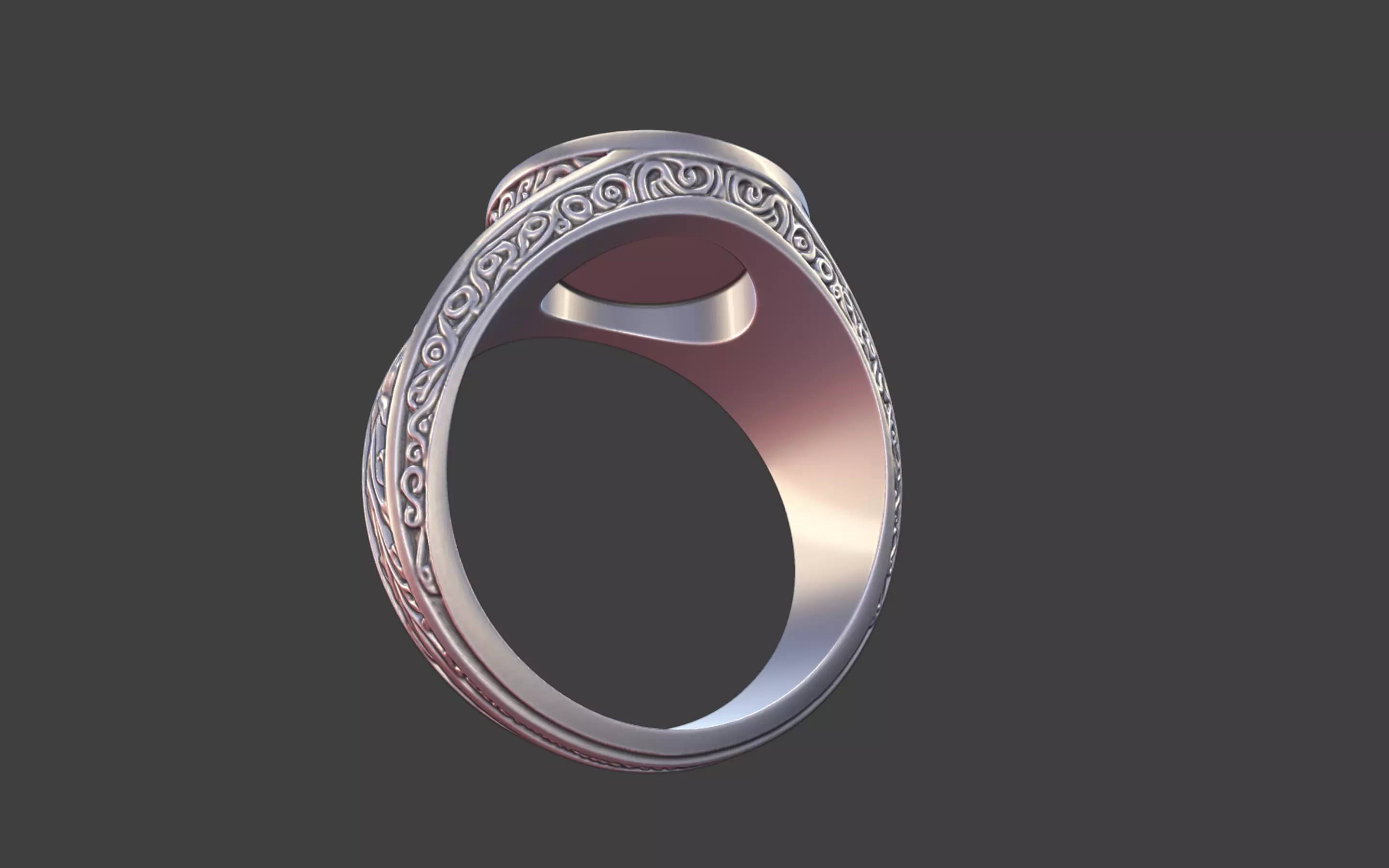 Compact Ornate Cross Ring 3D print model_6