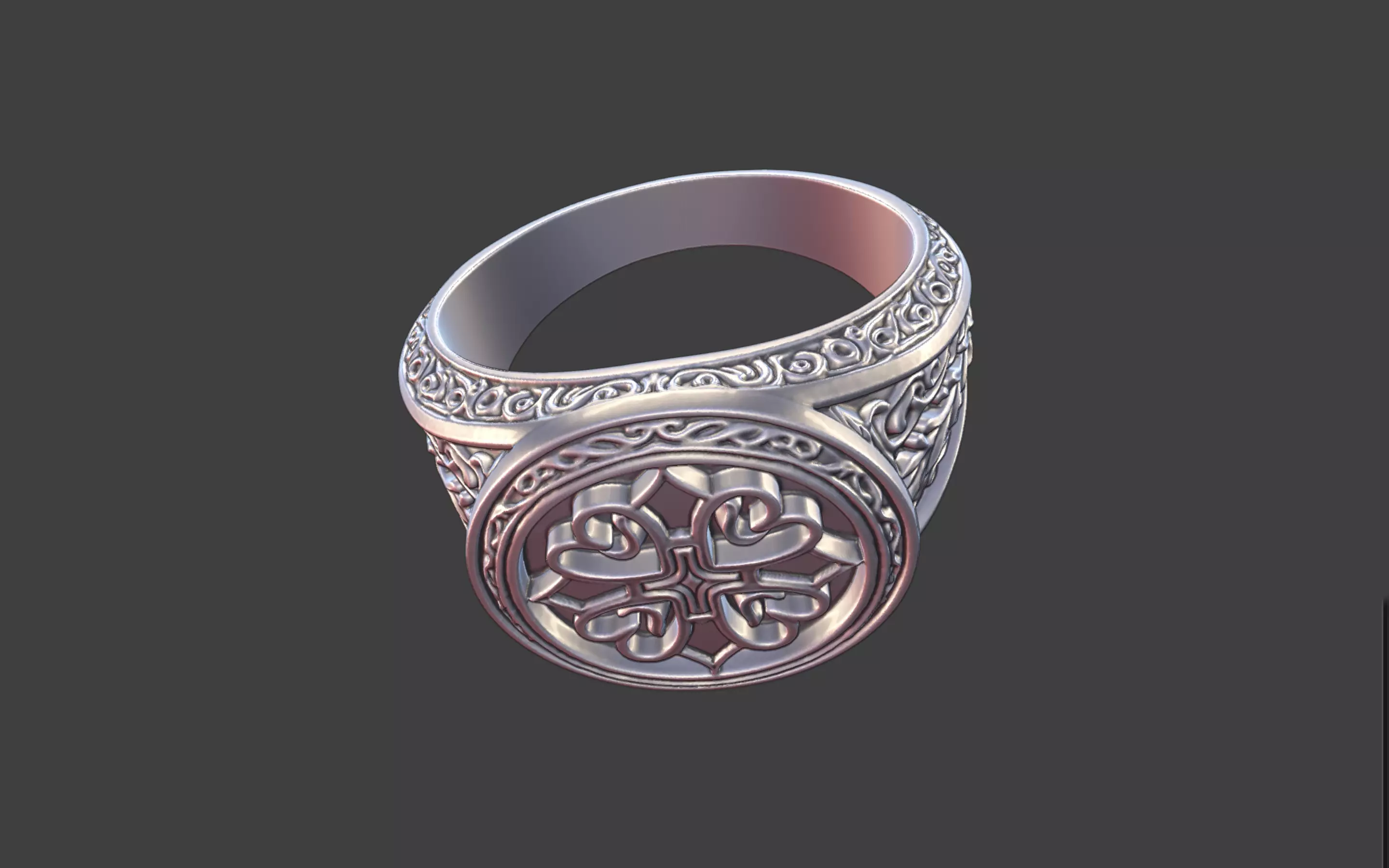 Compact Ornate Cross Ring 3D print model_16