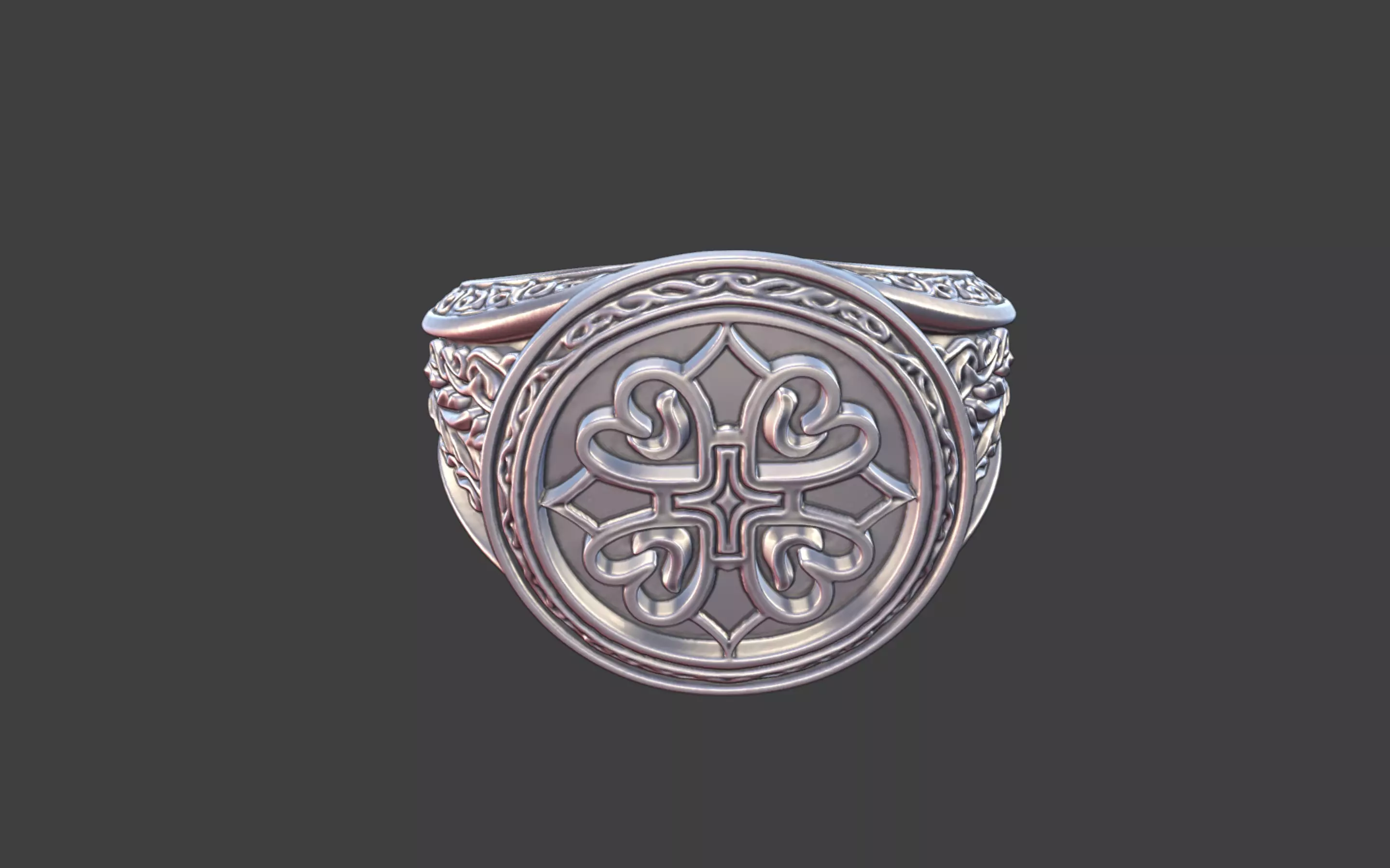 Compact Ornate Cross Ring 3D print model_17