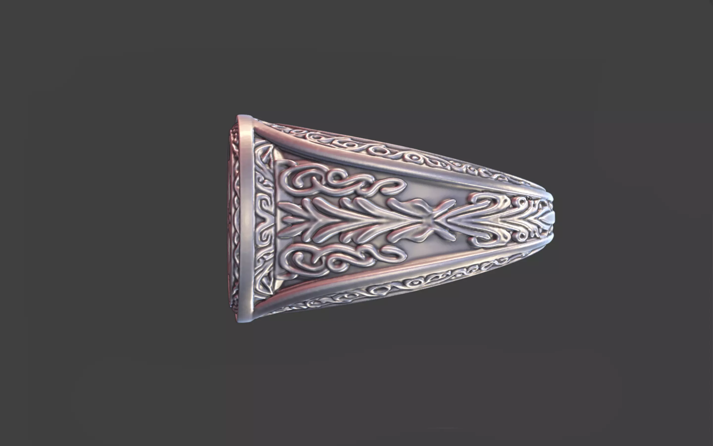 Compact Ornate Cross Ring 3D print model_21