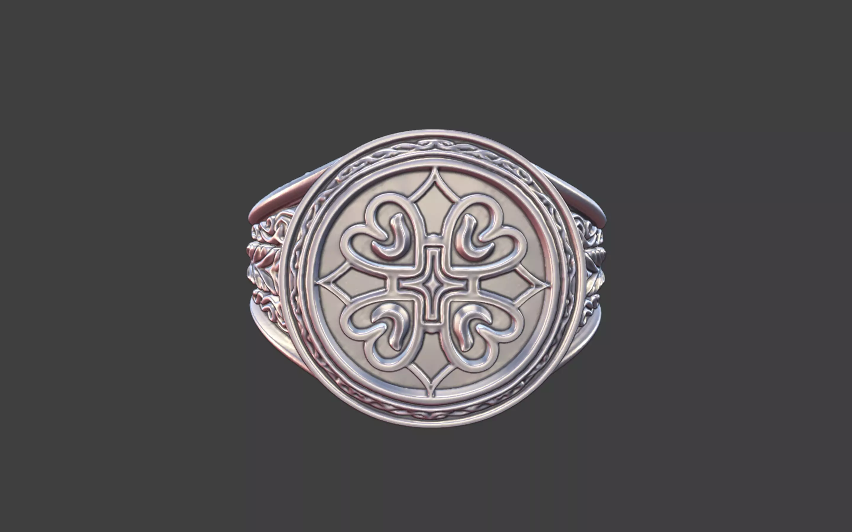 Compact Ornate Cross Ring 3D print model_18