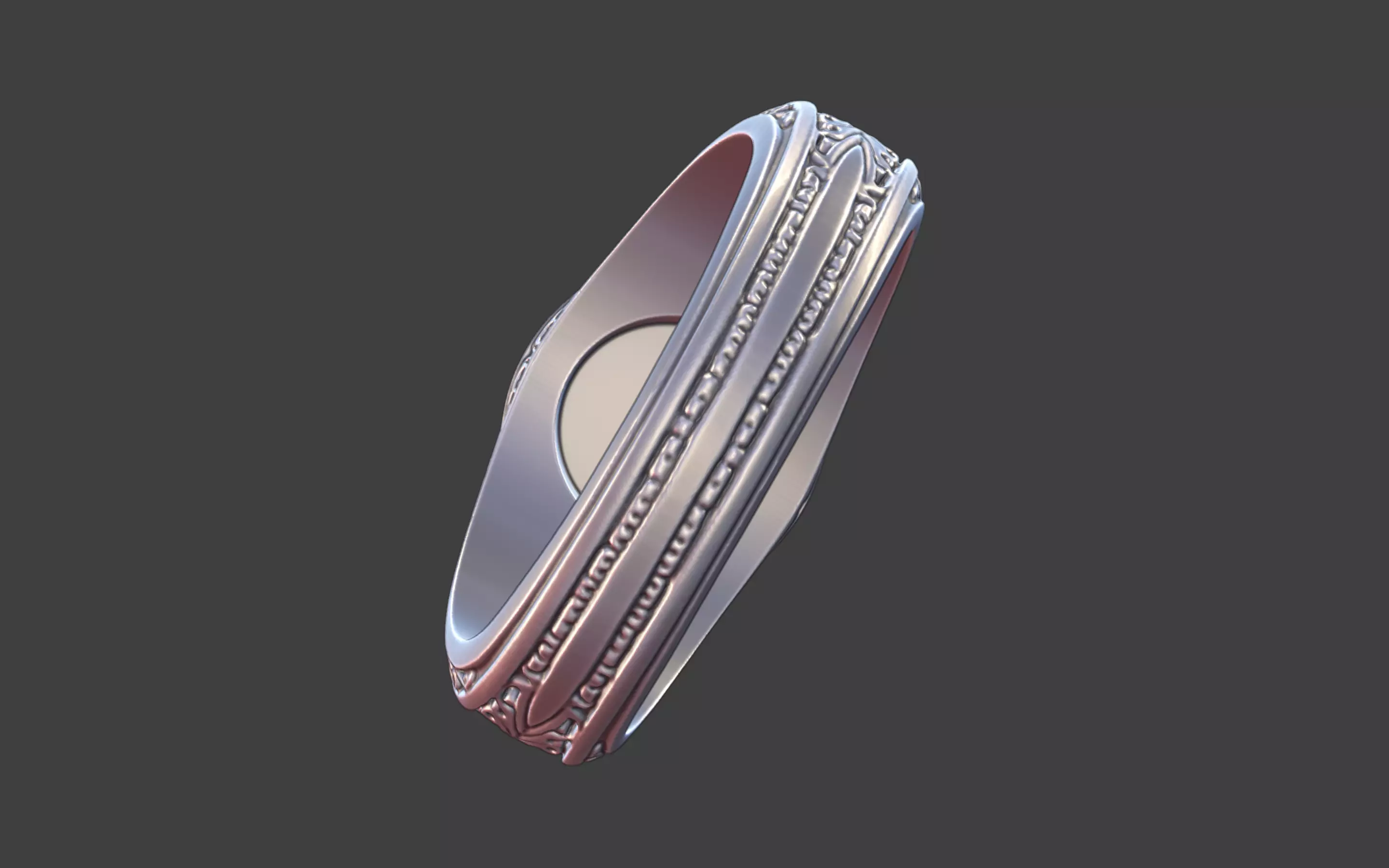 Compact Ornate Cross Ring 3D print model_10